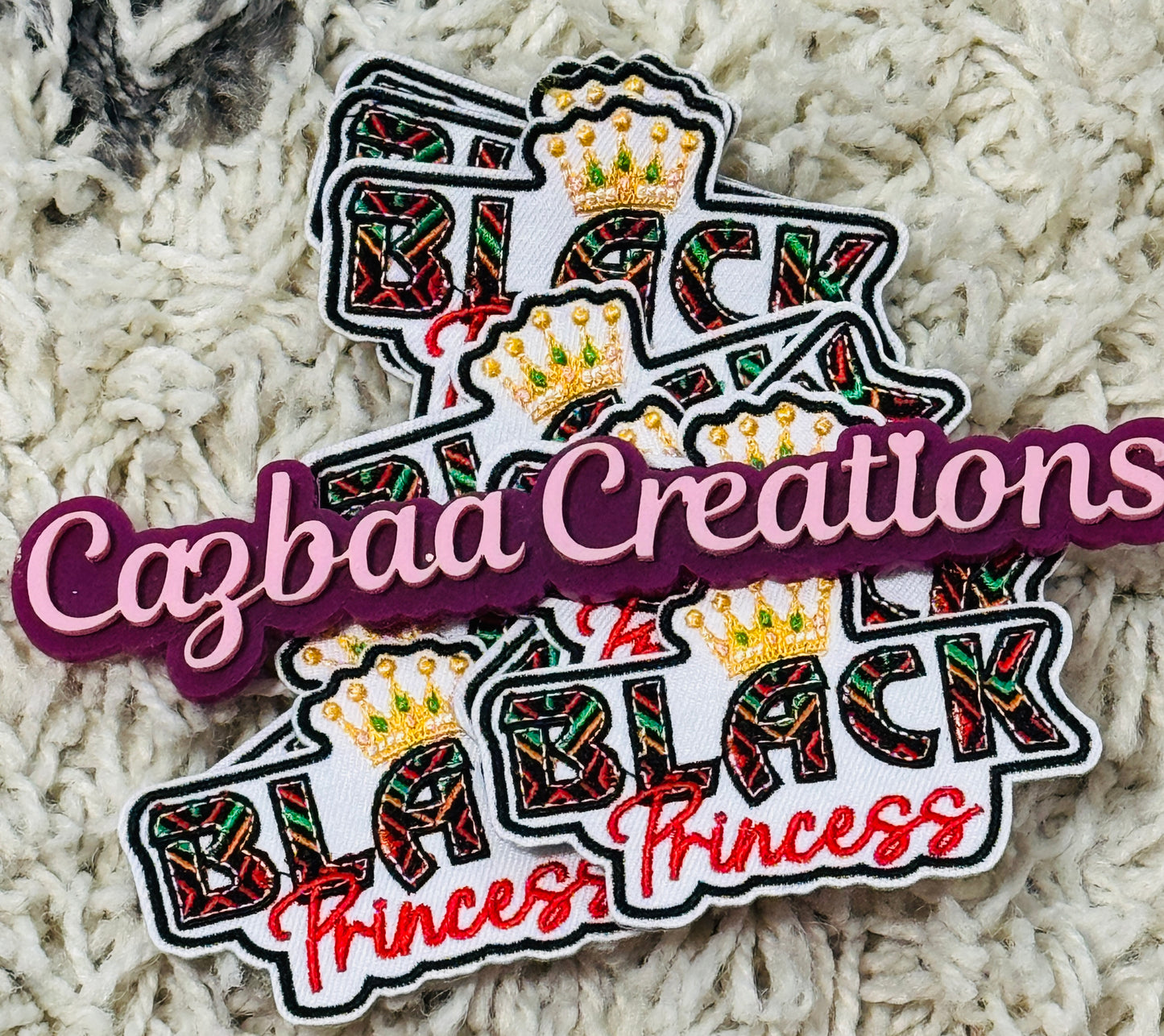 Black Princess embroidery patch