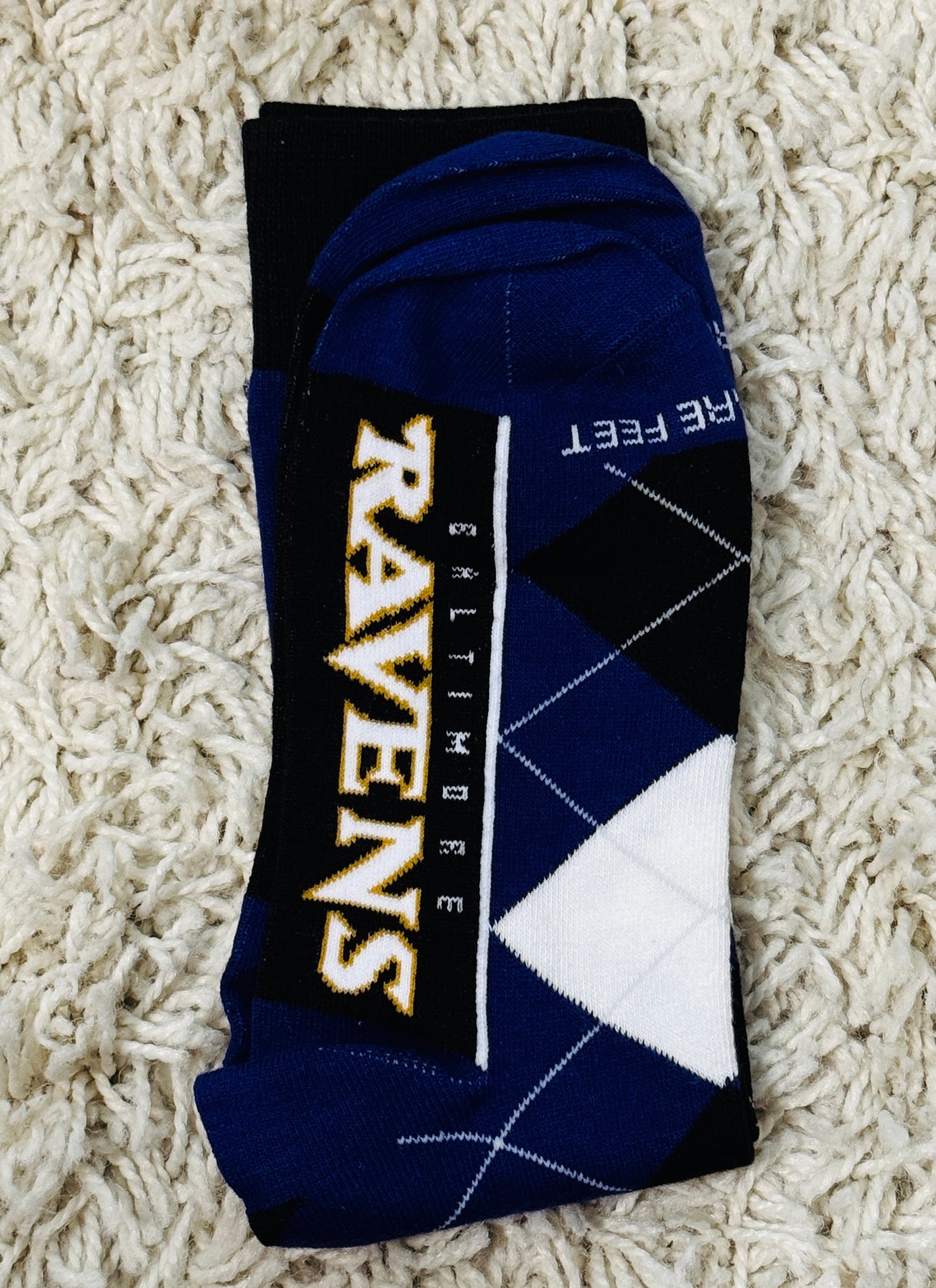 Football inspired socks - Baltimore Ravens Argyle Style