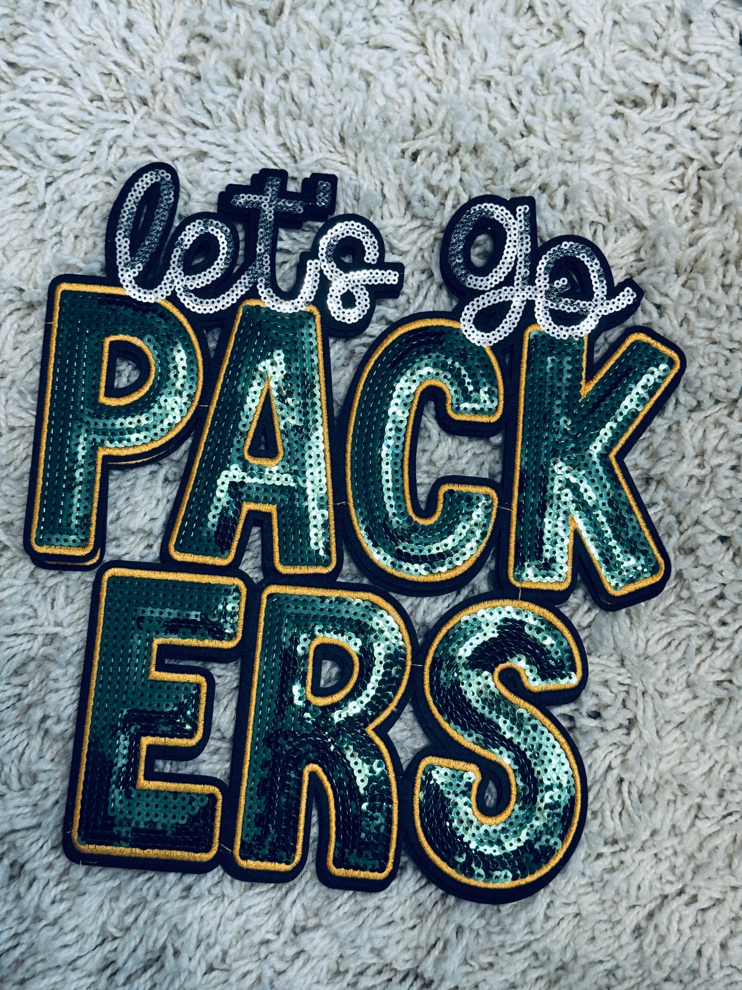 Let’s Go Packers sequins patch