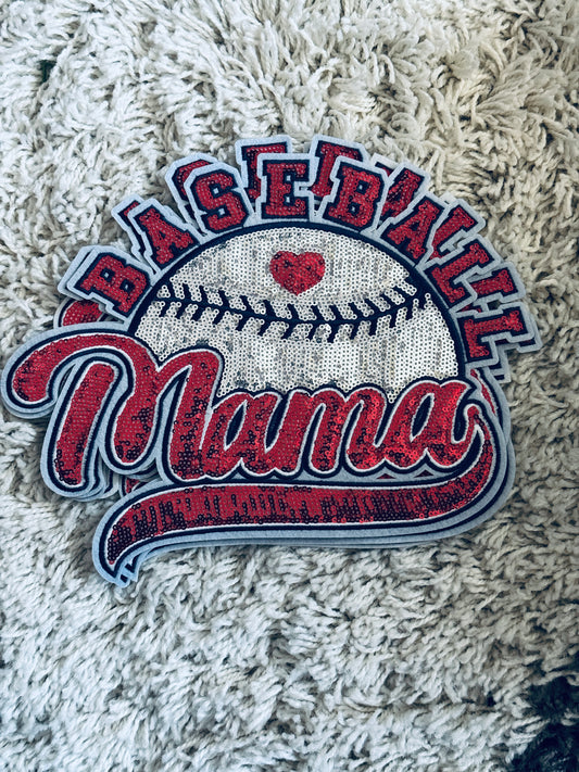 Baseball Mama sequins patch