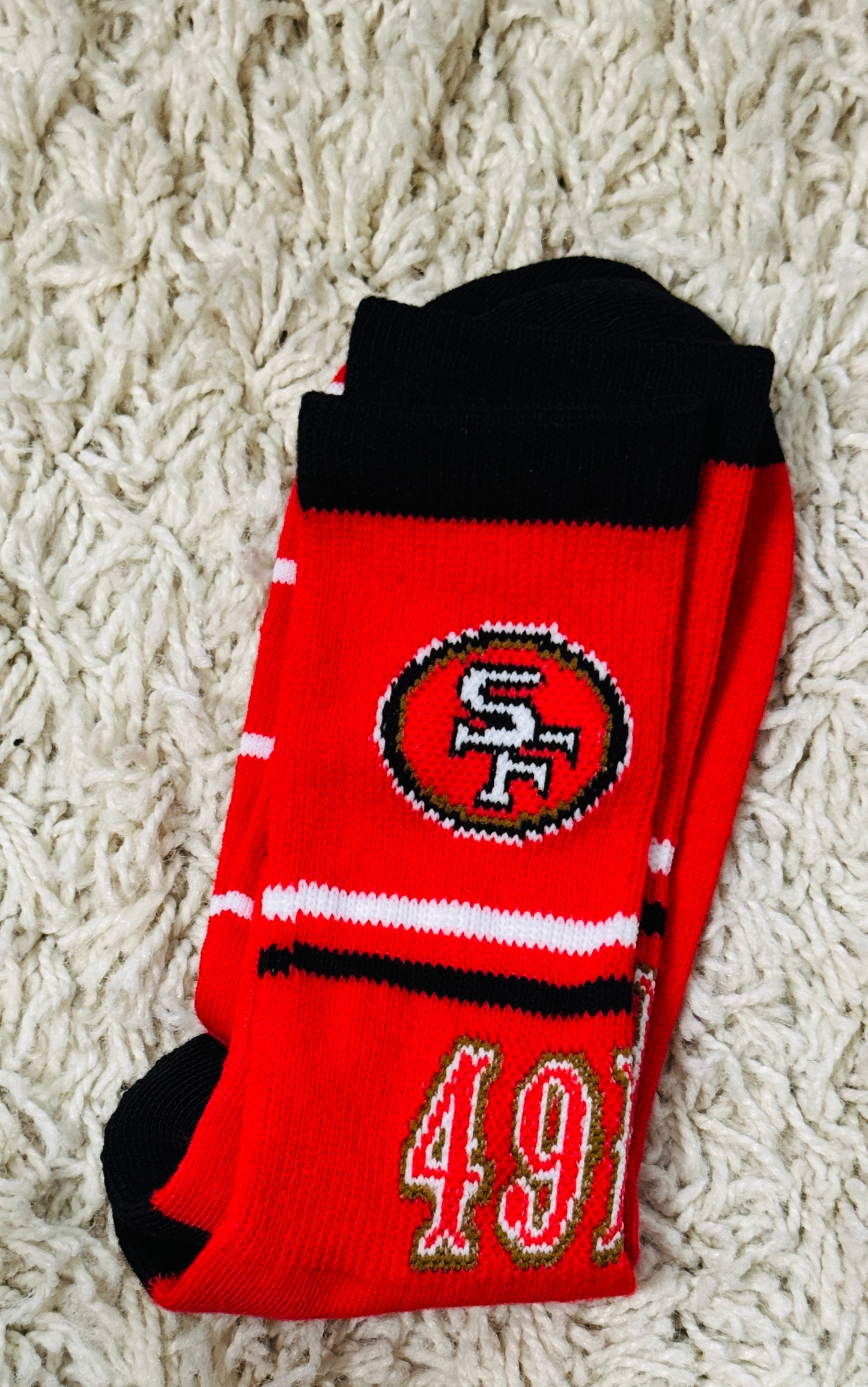 Football inspired socks - San Francisco 49ers