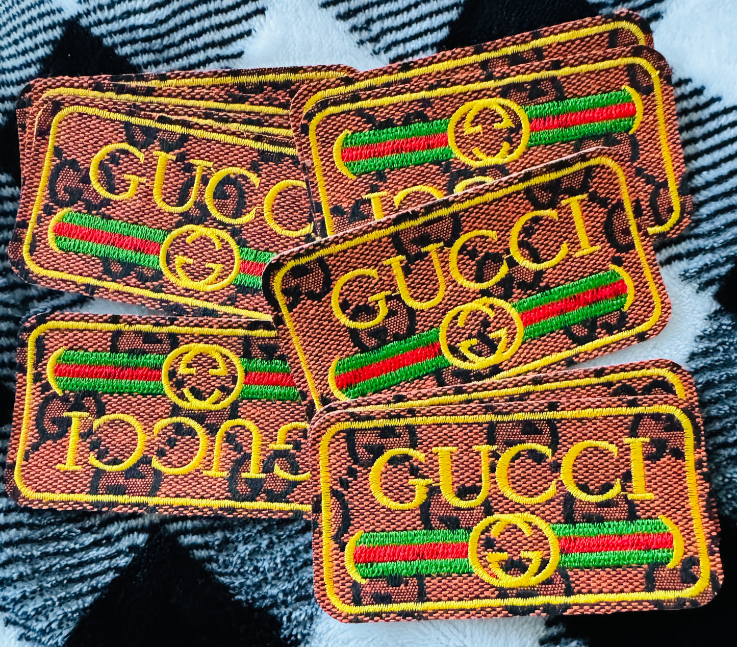 Orange or Tan GG inspired embroidery patch