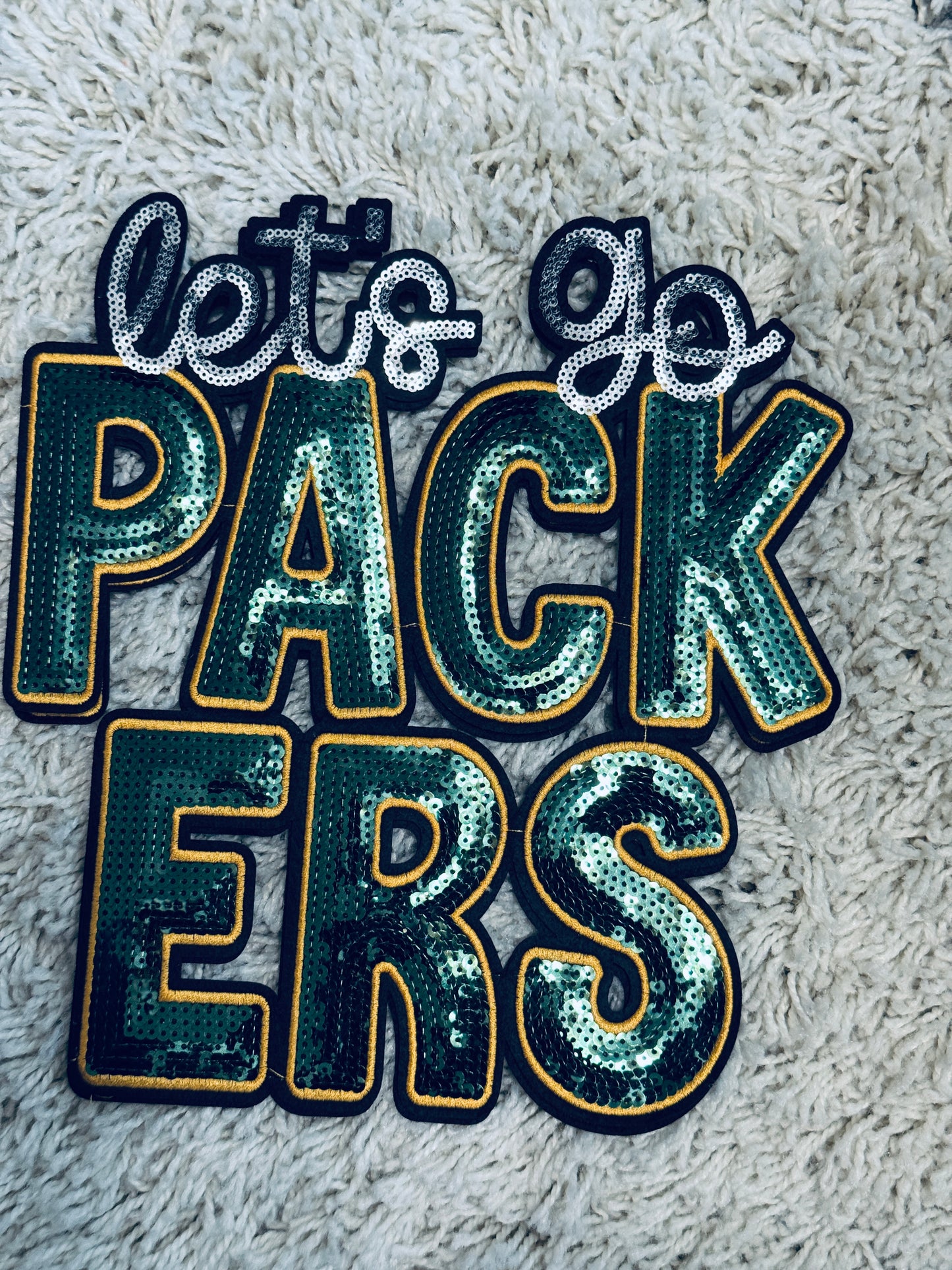 Let’s Go Packers sequins patch