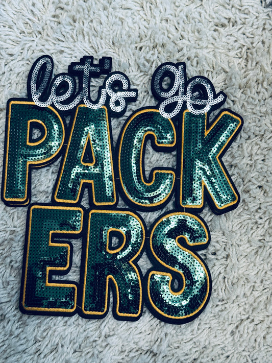 Let’s Go Packers sequins patch