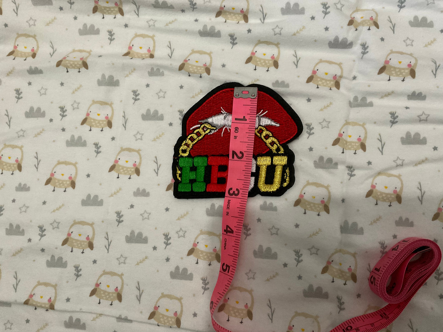 Red Lips “HBCU Gold Chain” Sequin Patch – 3.25 x 3.0 inches