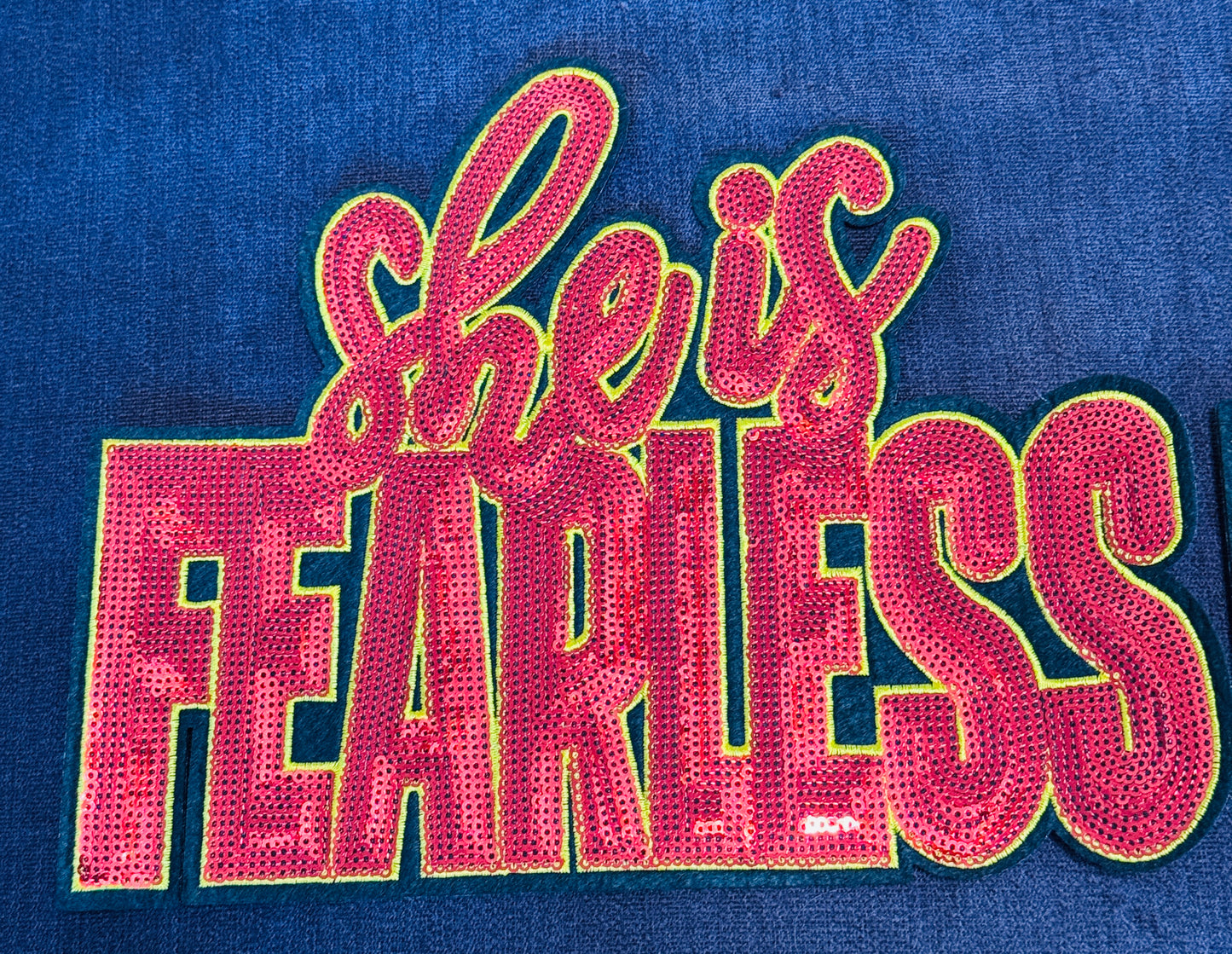 She is Fearless gold sequins patch