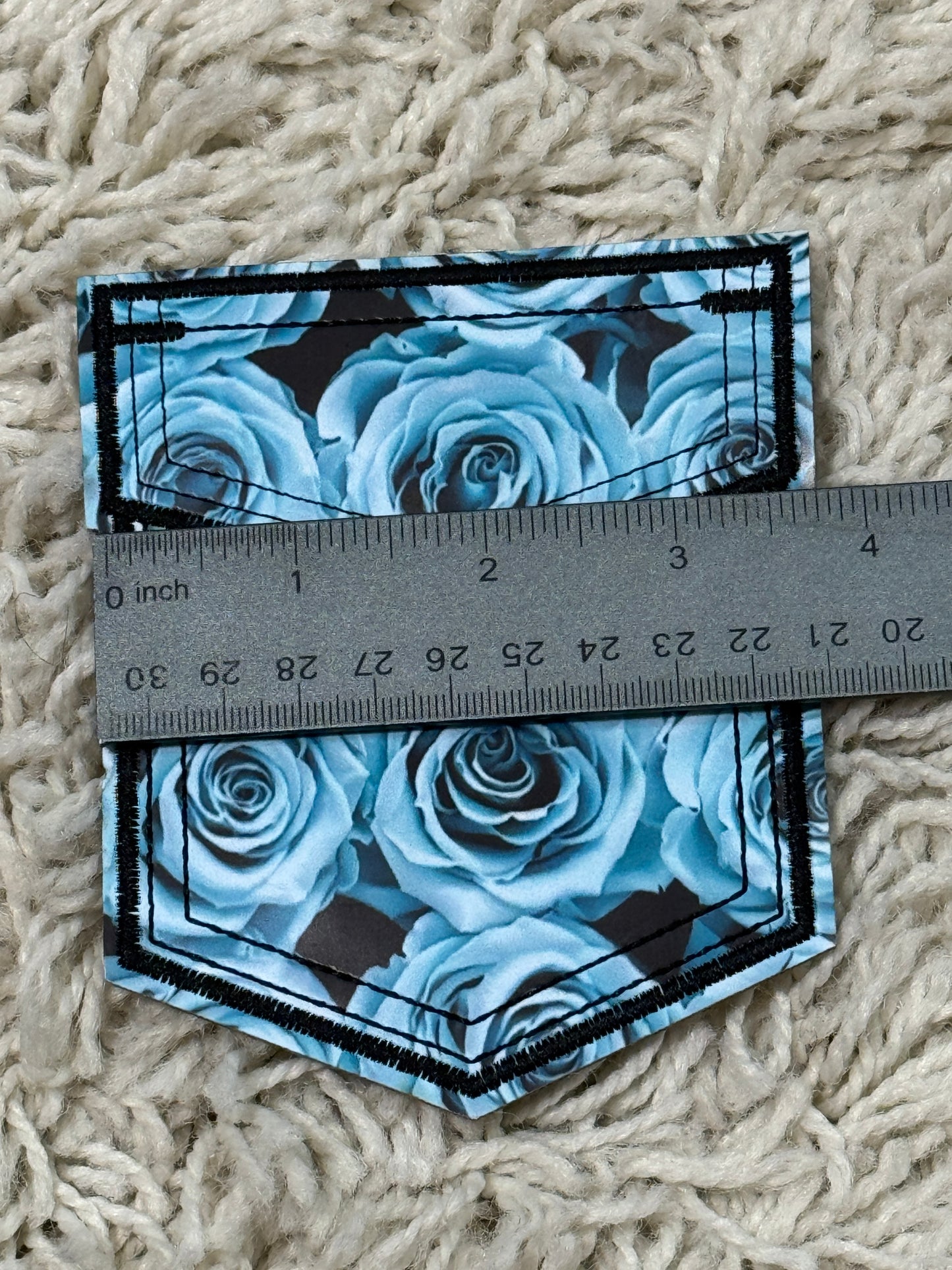 Flower pocket faux leather design