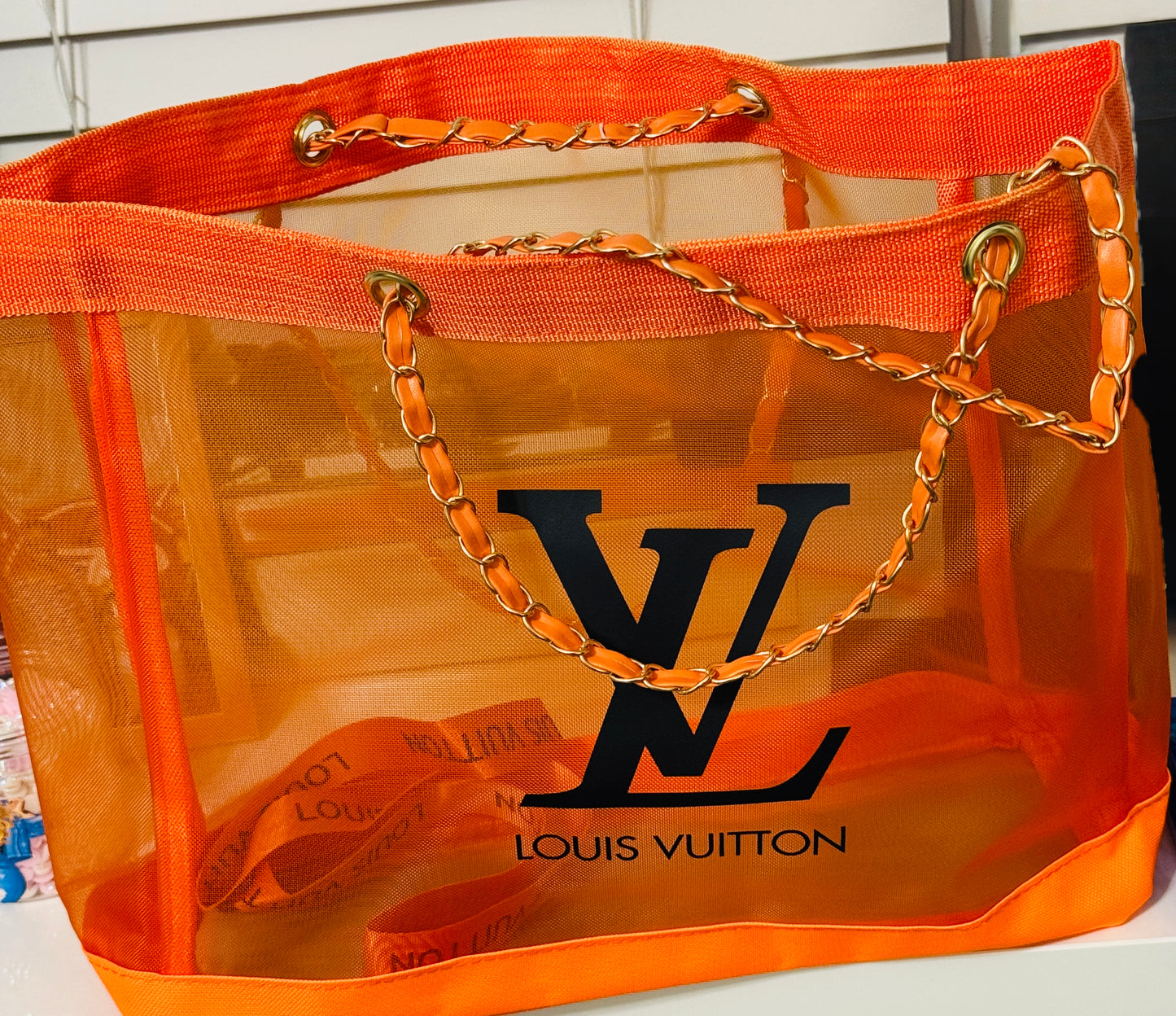 Designer Inspired Mesh Tote Bags