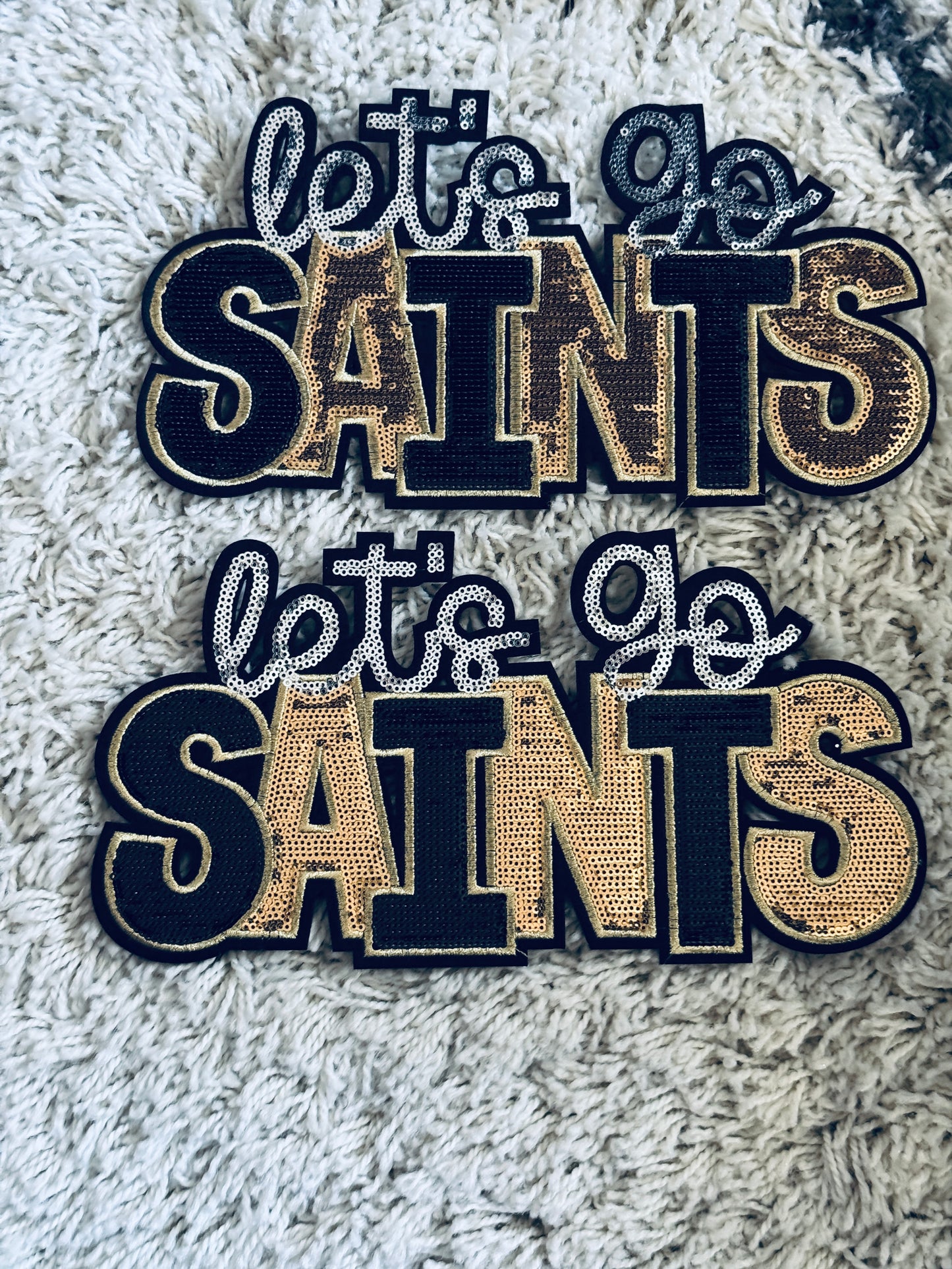 Let’s Go Saints sequins patch