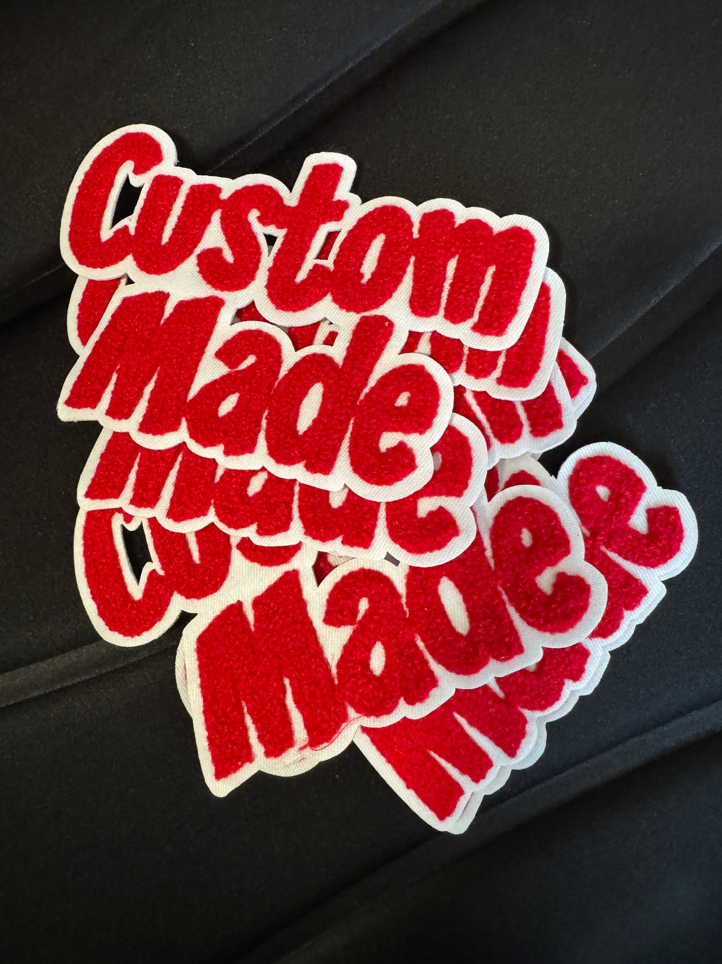 Medium Sized “Custom Made” Chenille Large Embroidery Patch, Orange color