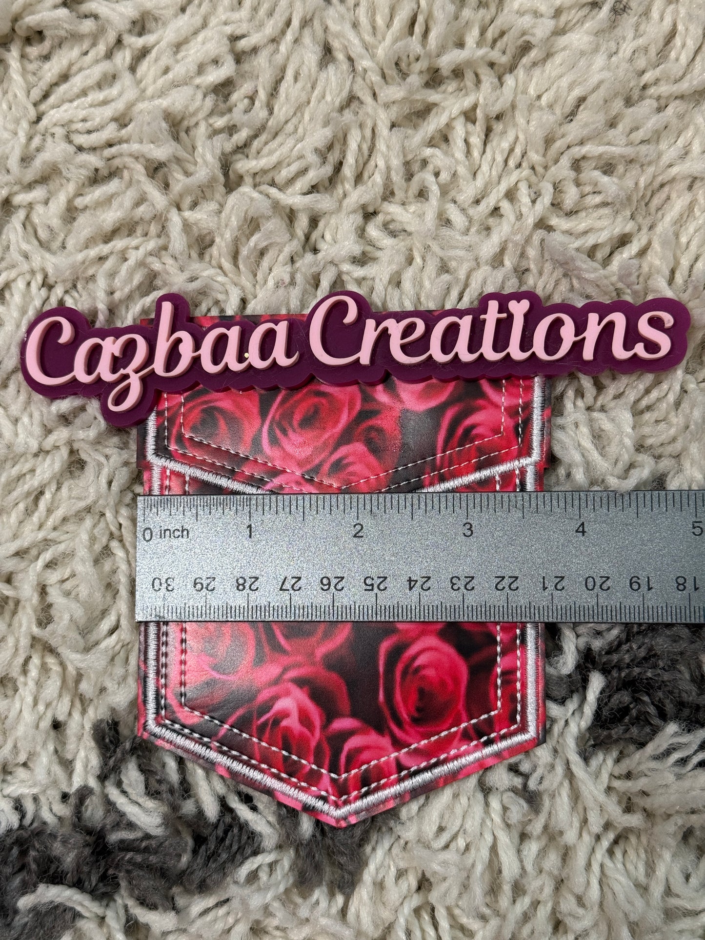 Flower pocket faux leather design