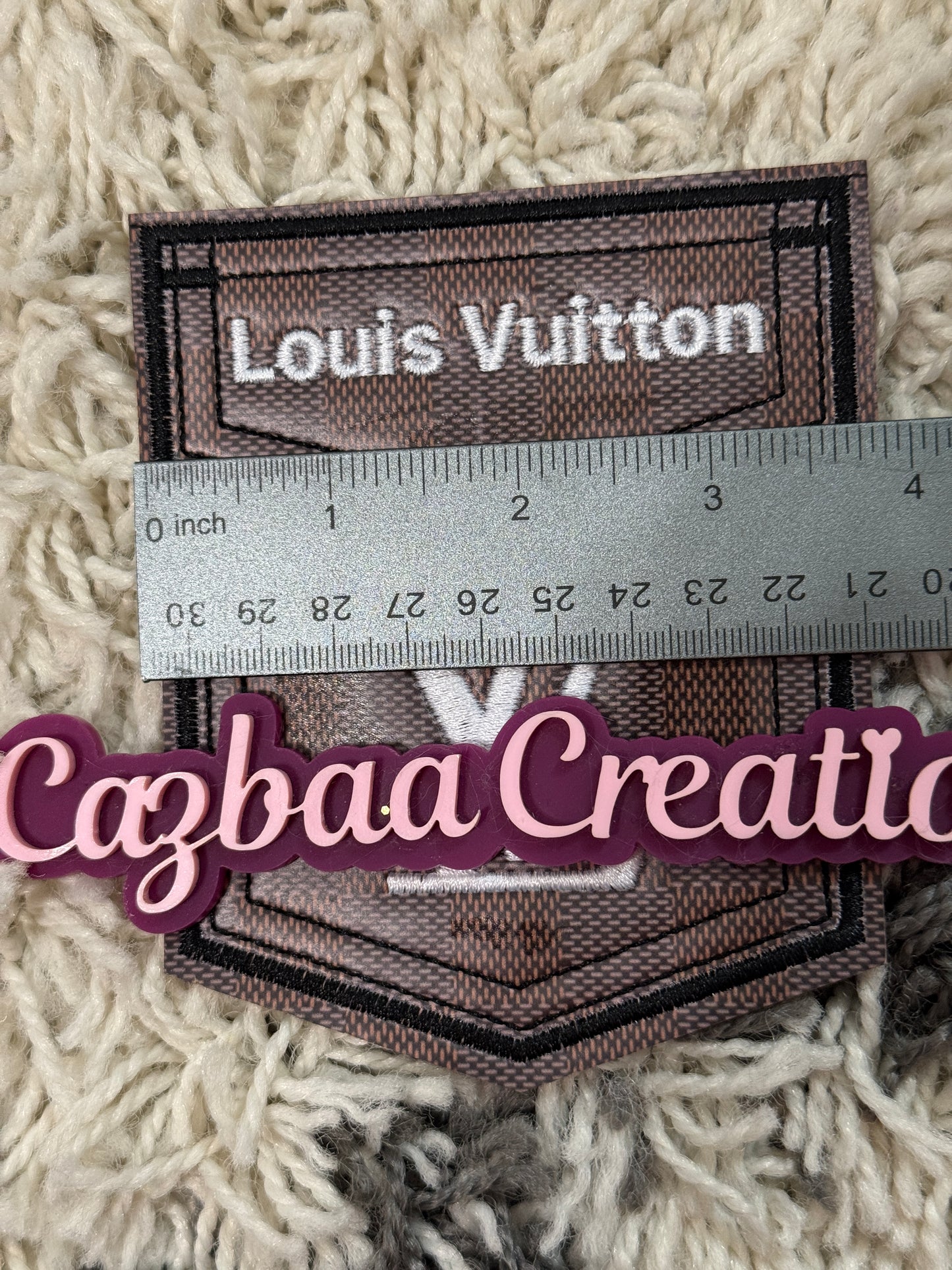 Brown LV inspired faux pocket