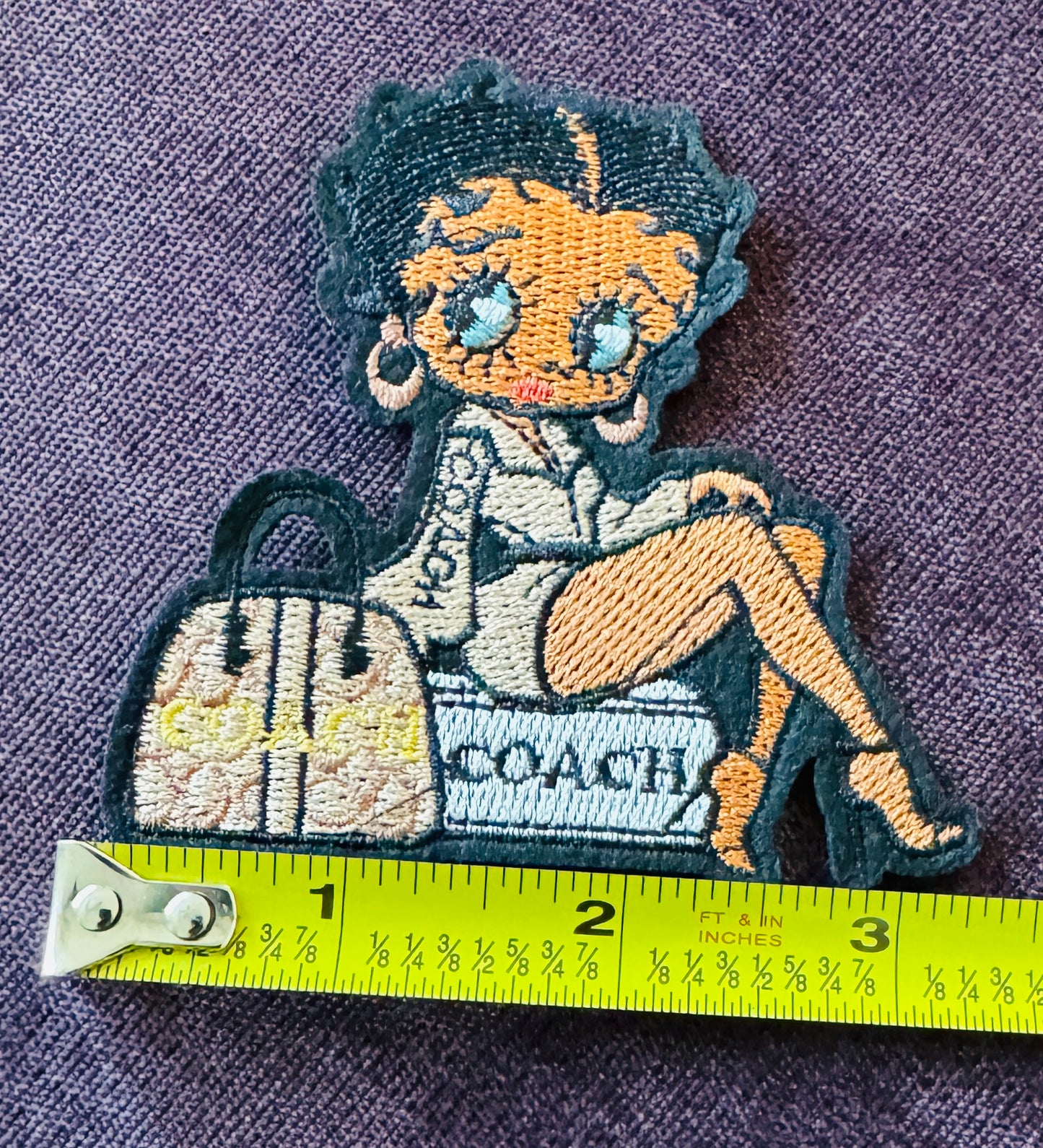 Vintage-Inspired Glamour Embroidery Patch | Chic Designer Style Patch for Jackets, Bags & Gear, Custom jacket patches, DIY fashion accessories, designer travel aesthetic, high-quality embroidery, street style patch.