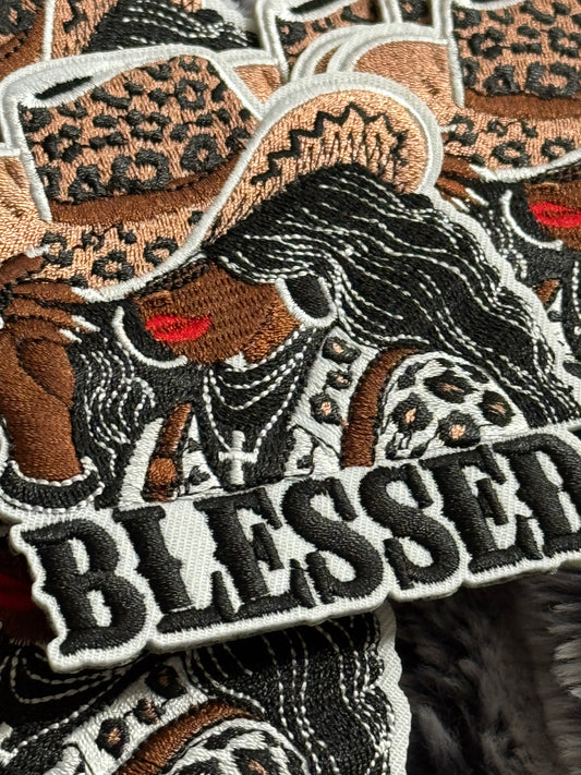 Blessed cowgirl embroidery patch