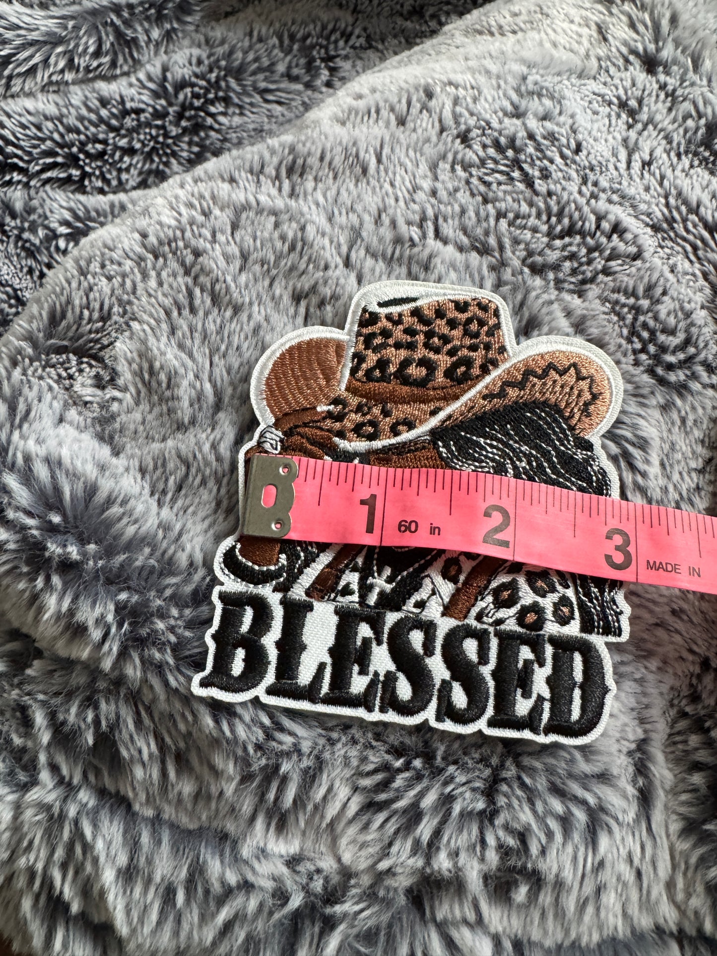 Blessed cowgirl embroidery patch