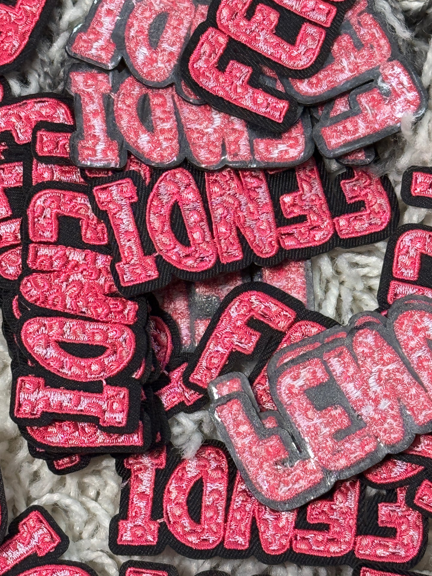 Pink Fendi  embroidery word patch