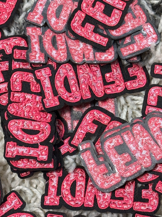 Pink Fendi  embroidery word patch