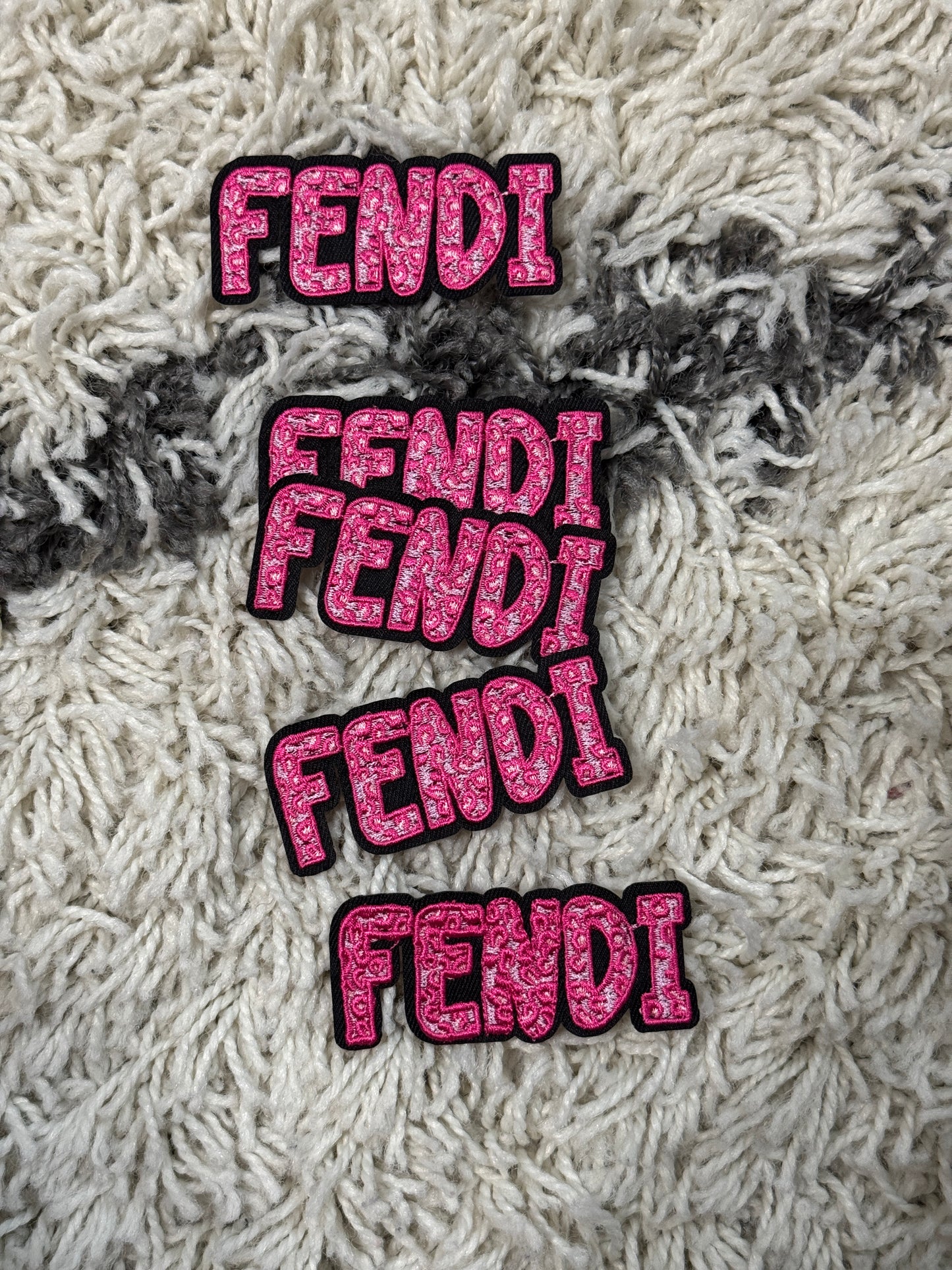 Pink Fendi  embroidery word patch