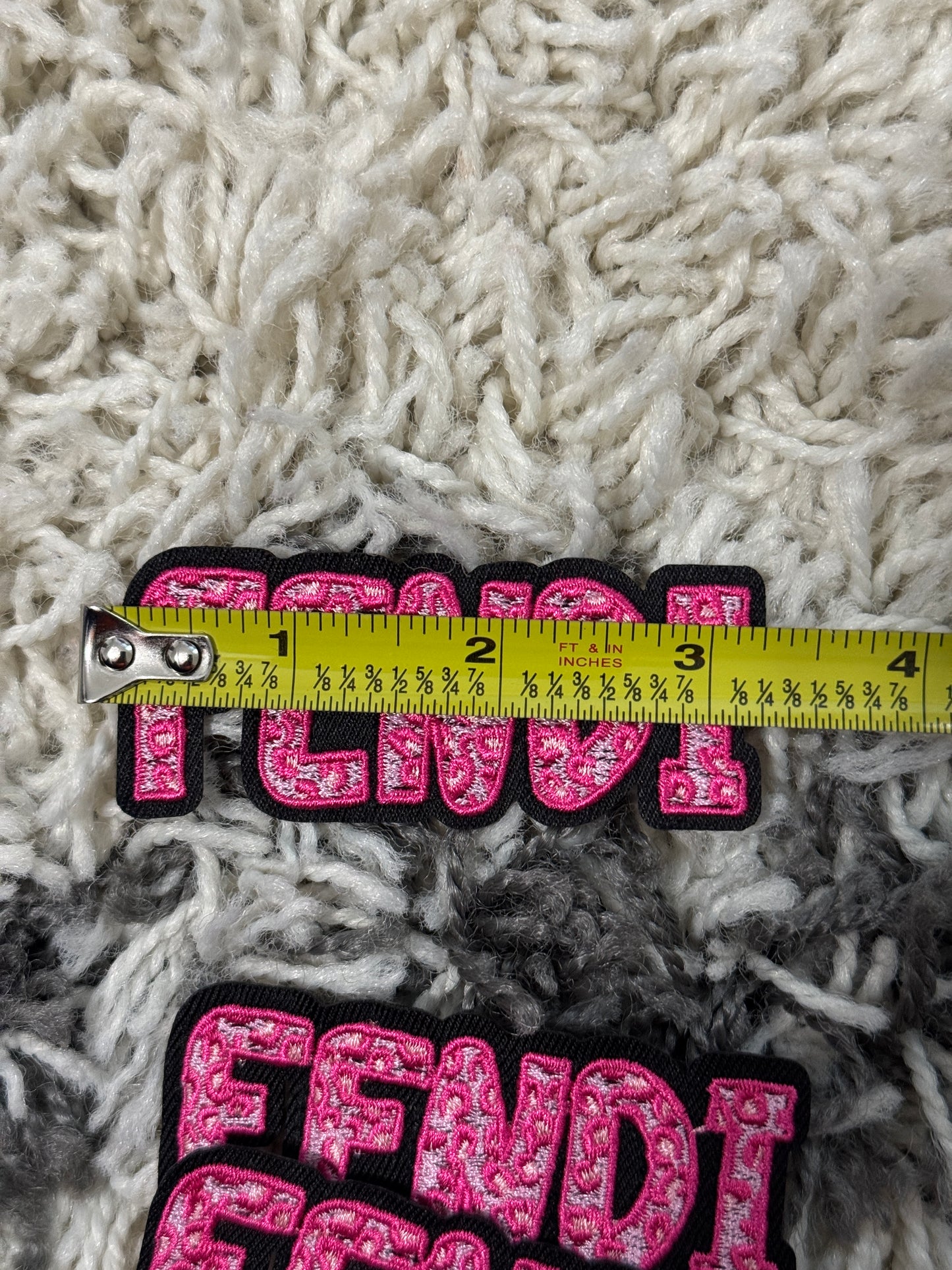 Pink Fendi  embroidery word patch