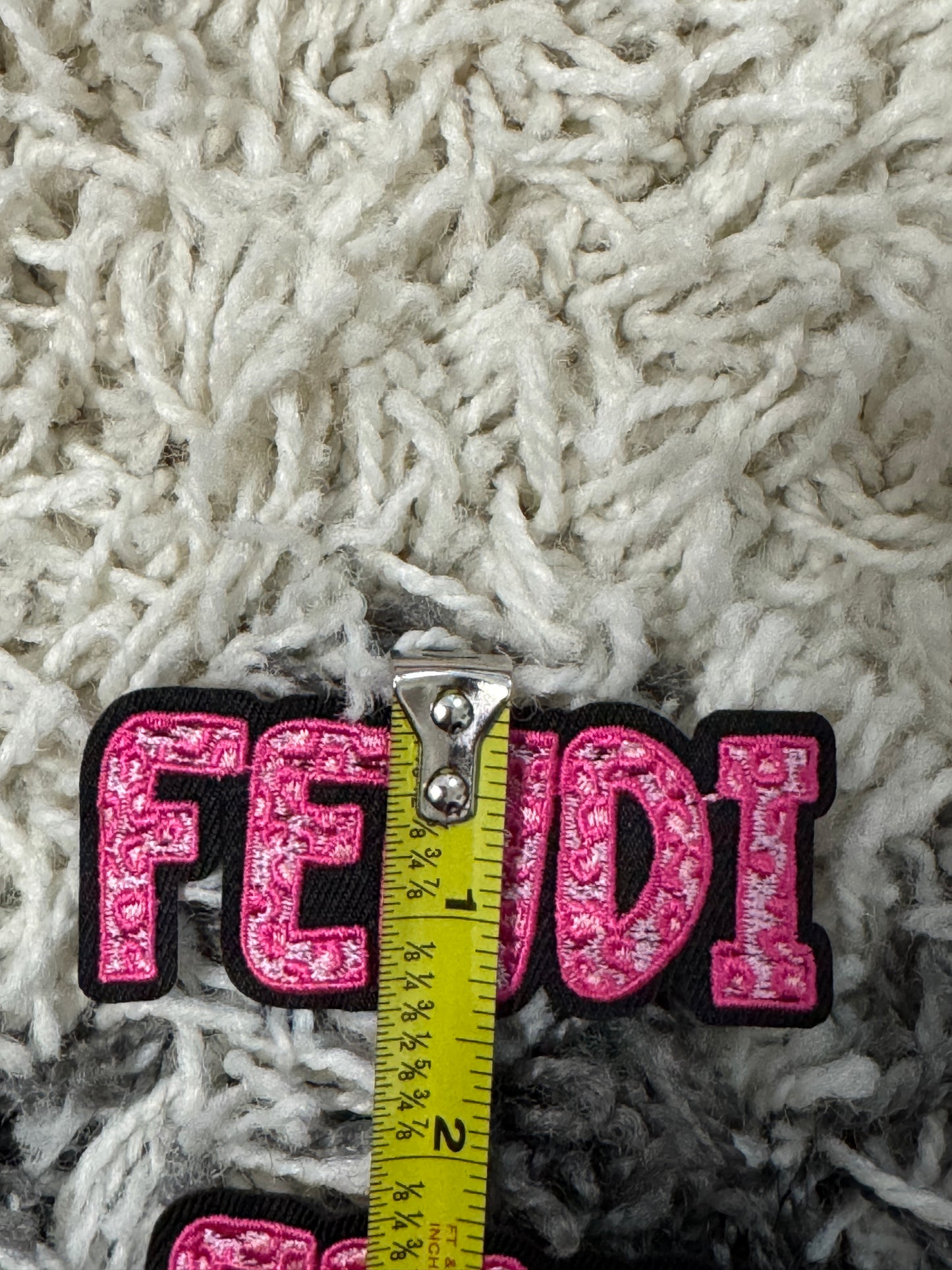 Pink Fendi  embroidery word patch
