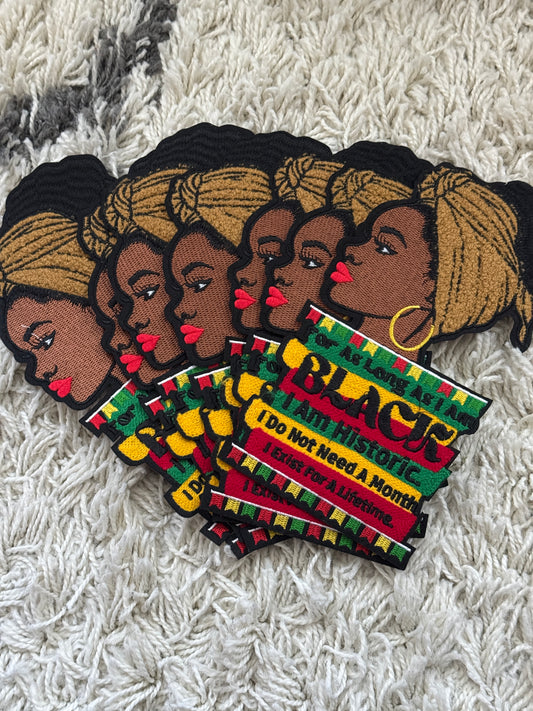 For as long as I am Black embroidery patch