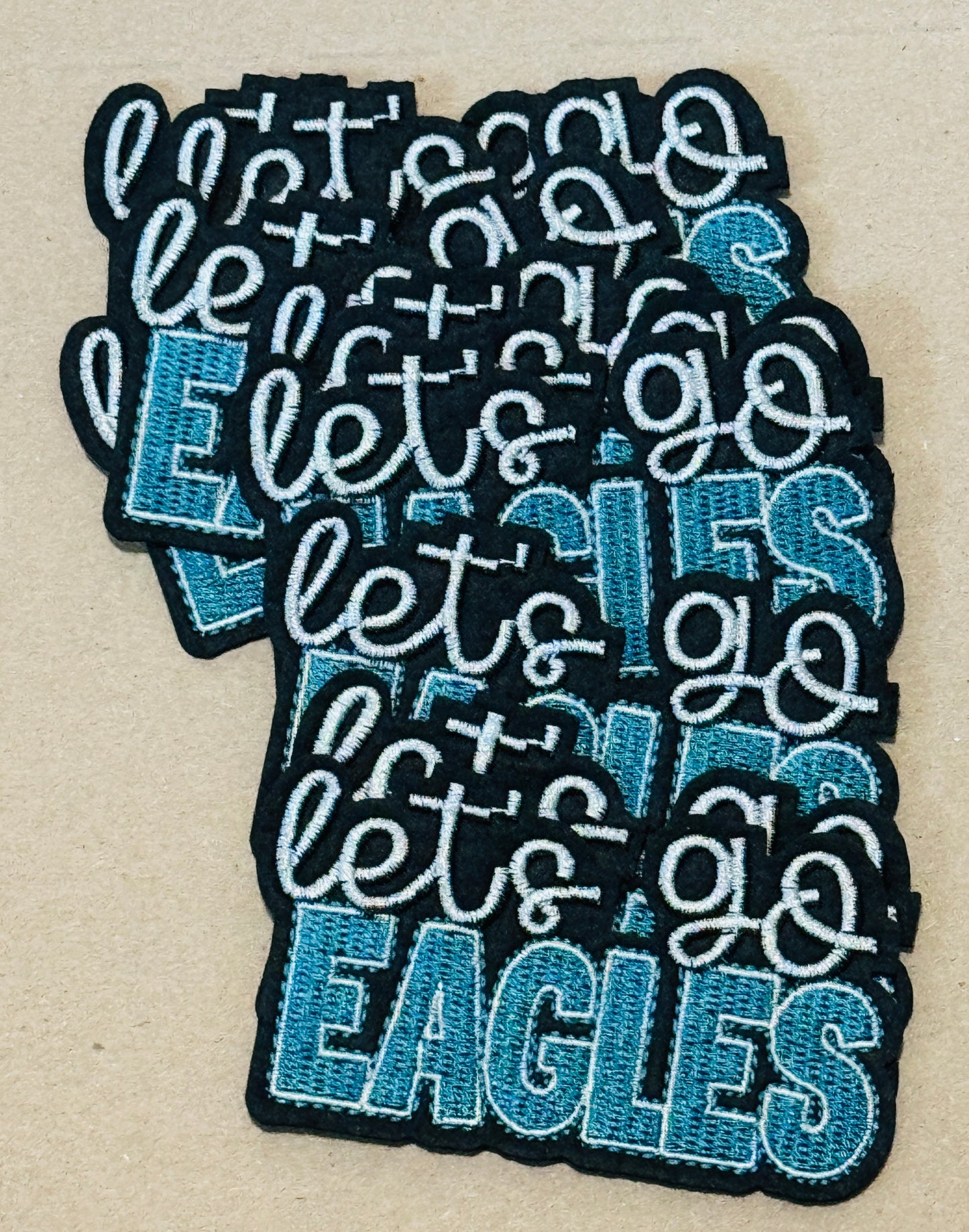 Let’s go Sports embroidery patch,  team sports, school mascot