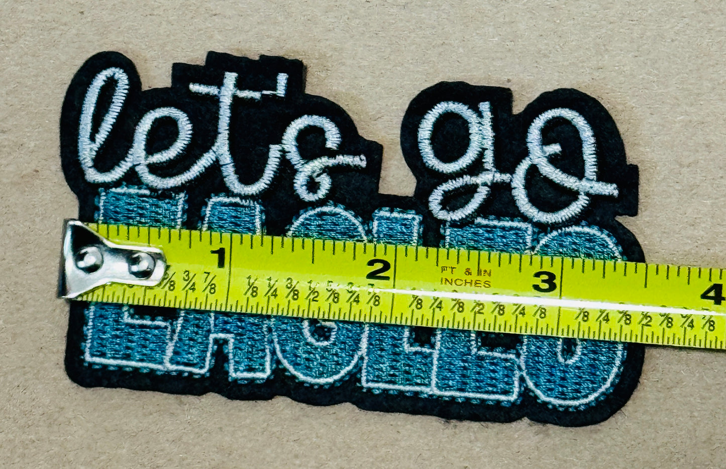 Let’s go Sports embroidery patch,  team sports, school mascot