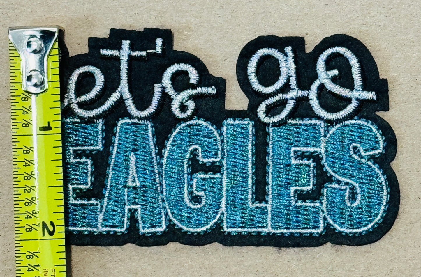 Let’s go Sports embroidery patch,  team sports, school mascot