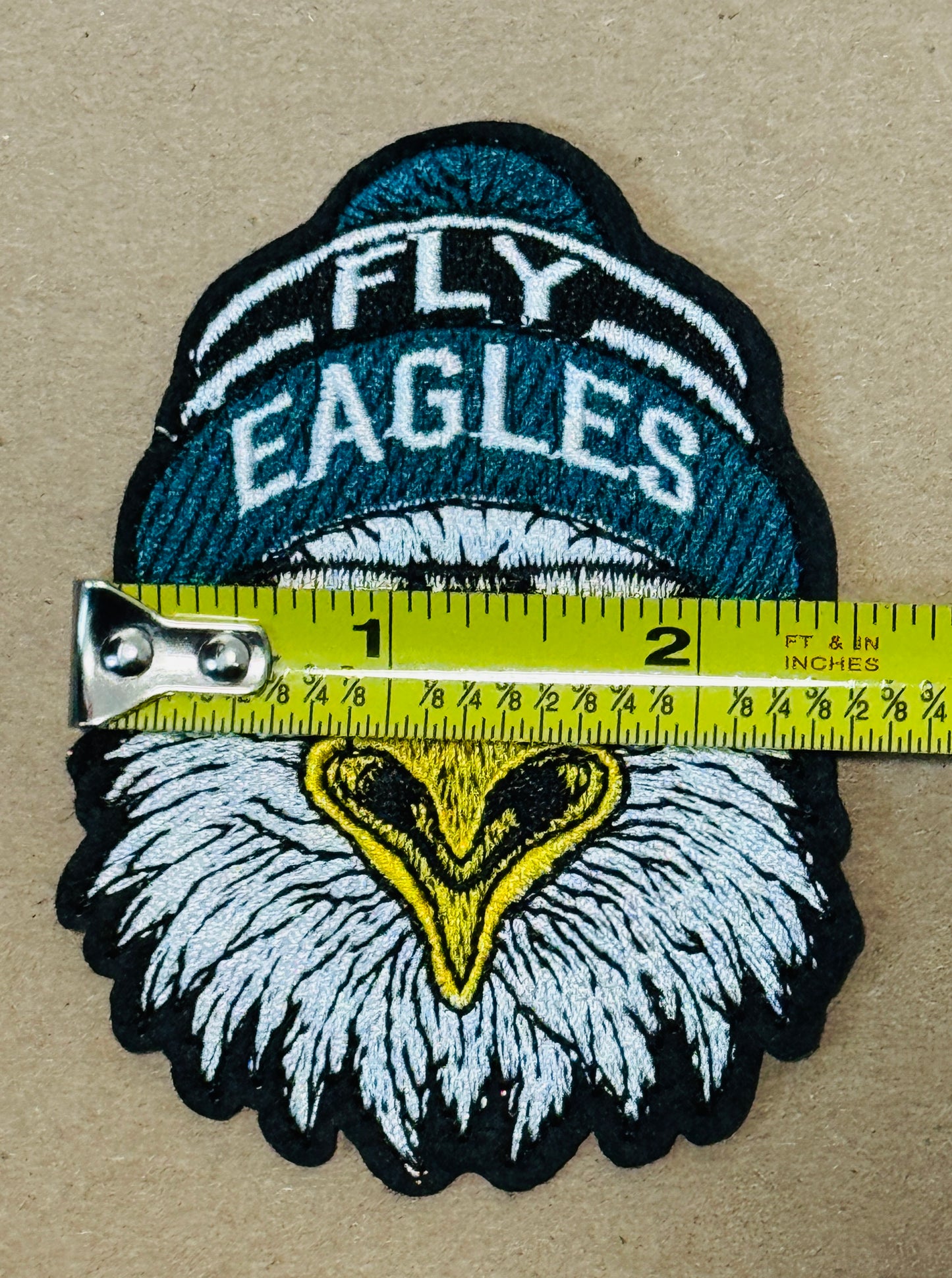 Fly Eagles Embroidery Patch: Beanie, Glasses, team mascot, school sports