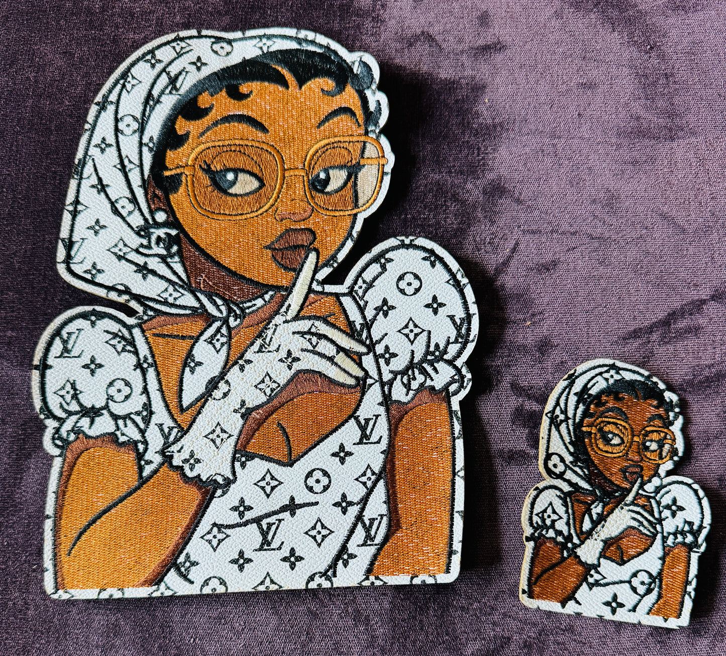 Mysterious Diva faux embroidery patch, luxury inspired