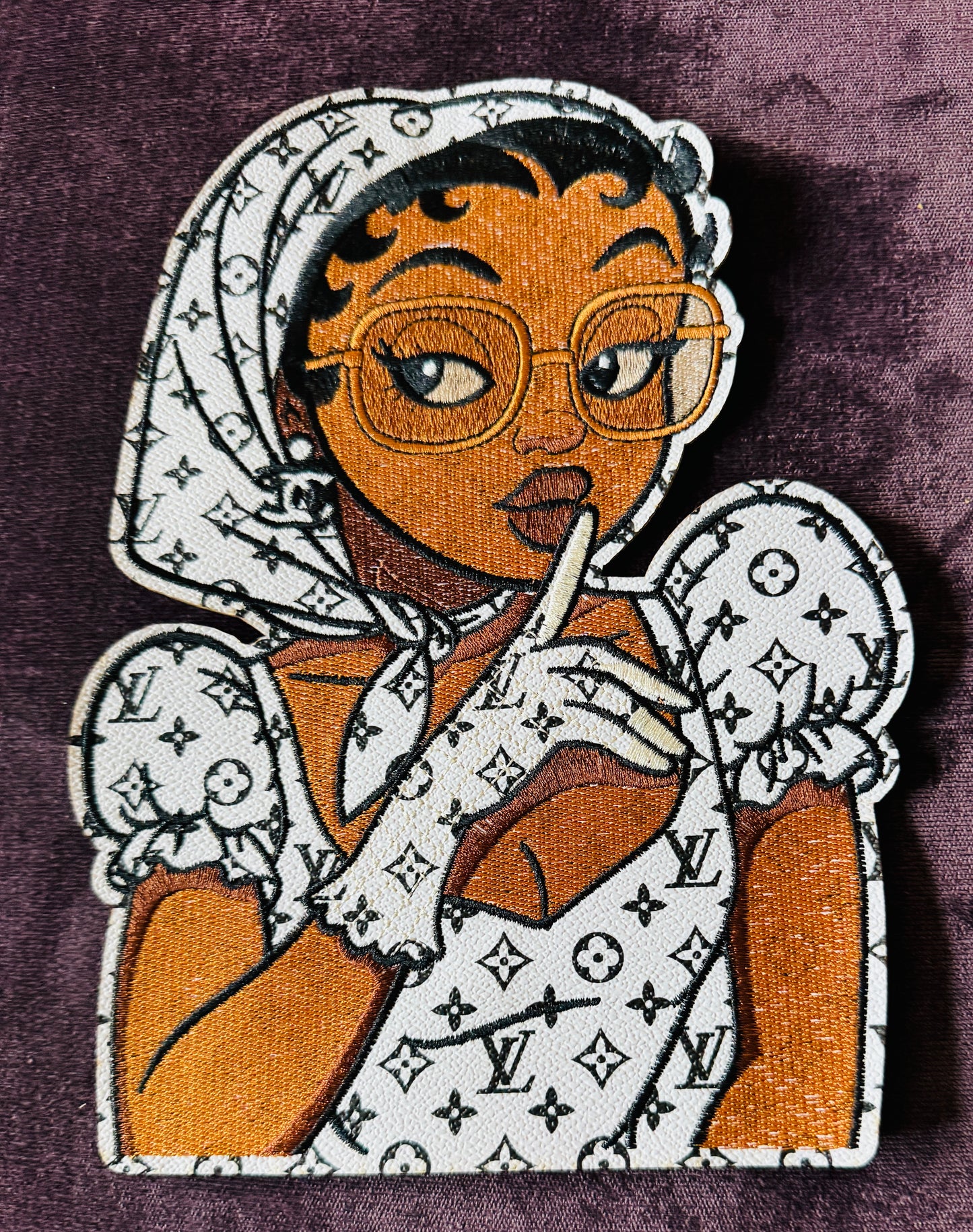 Mysterious Diva faux embroidery patch, luxury inspired