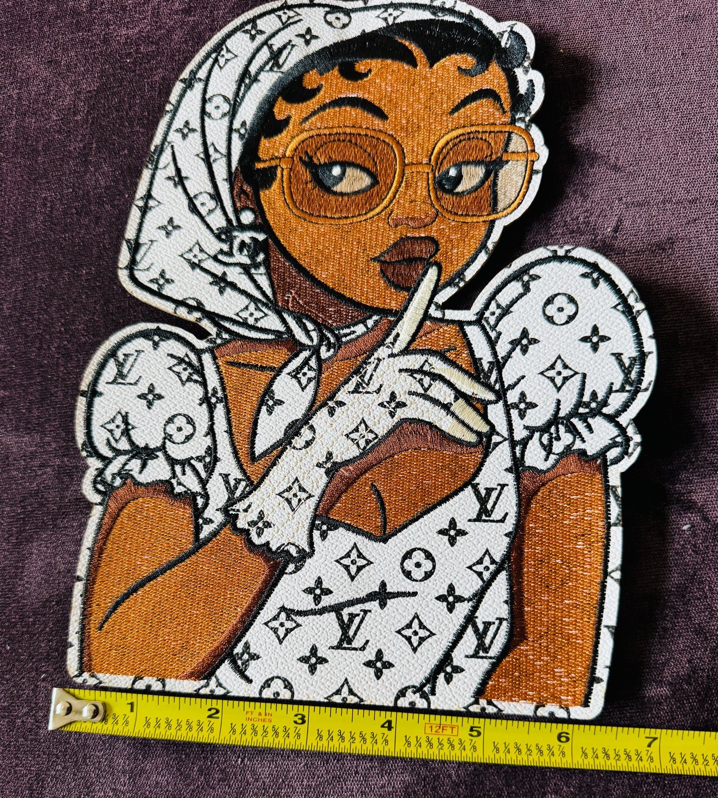 Mysterious Diva faux embroidery patch, luxury inspired