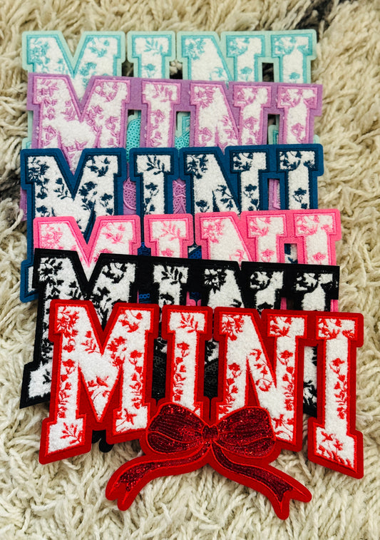 MINI Chenille embroidery Patch, sequins, coquette bow