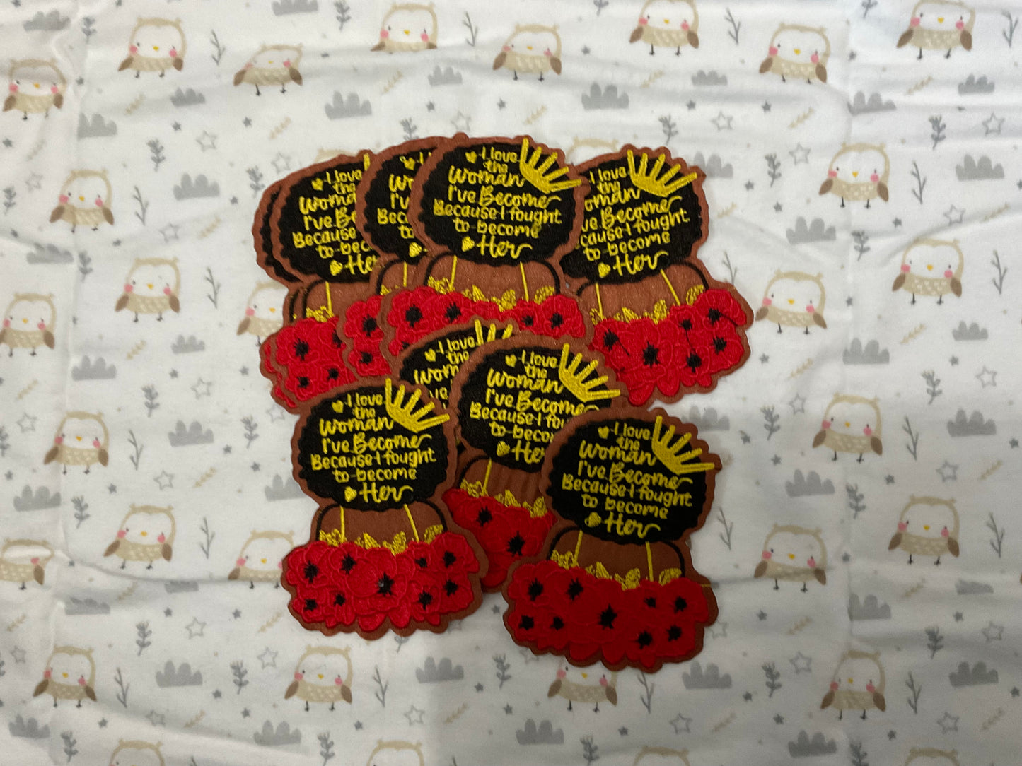 I love the woman I’ve become embroidery and sequins patch, Queen, proud, sassy