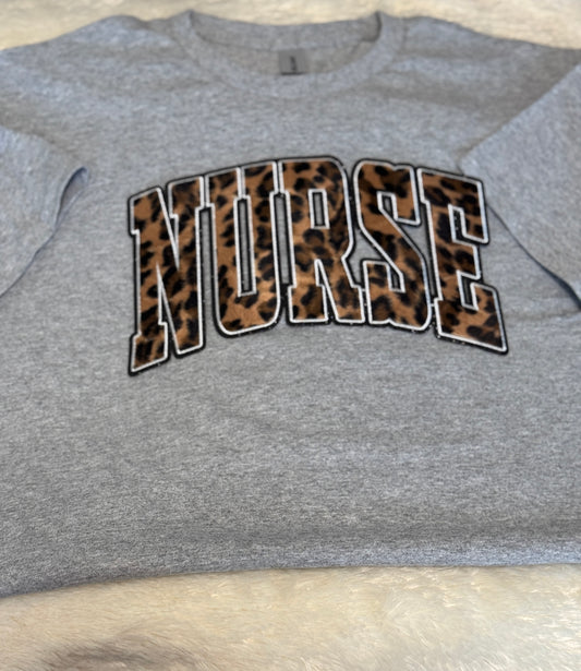 Nurse Leopard print shirt, nurse apparel, graphic tee, appreciation shirt