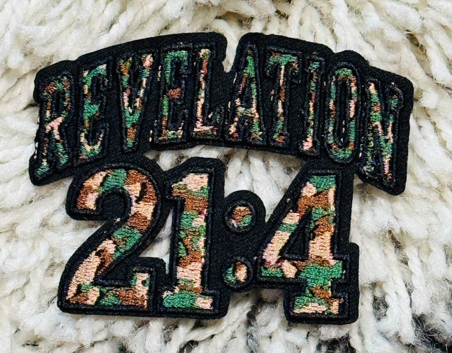 Revelation 21:4 Embroidered Patch | Christian Faith Patch | Bible Verse Patch | Religious Morale Patch | Inspirational Christian Gift