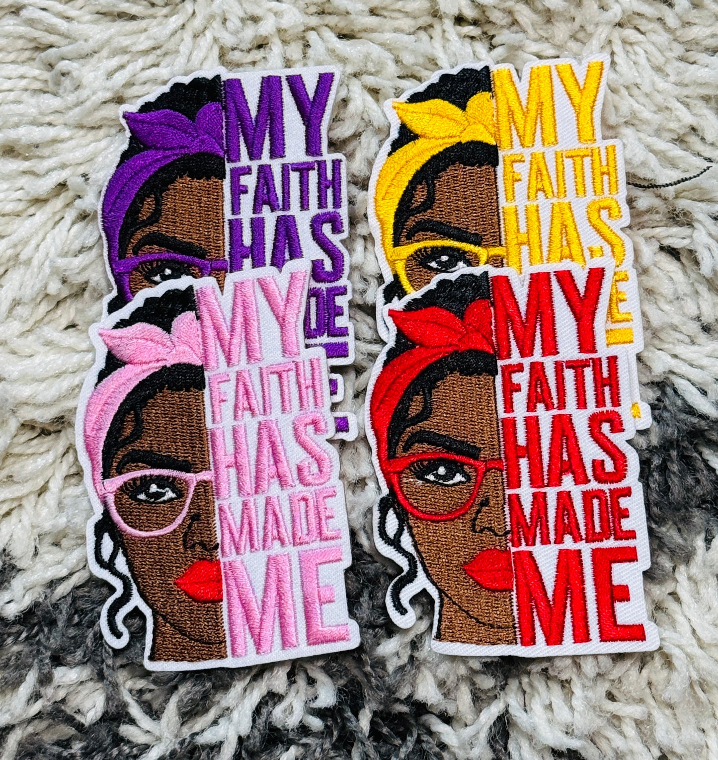 Embroidered Christian Patch | My Faith Has Made Me | Inspirational Bible Verse (Multiple Colors
