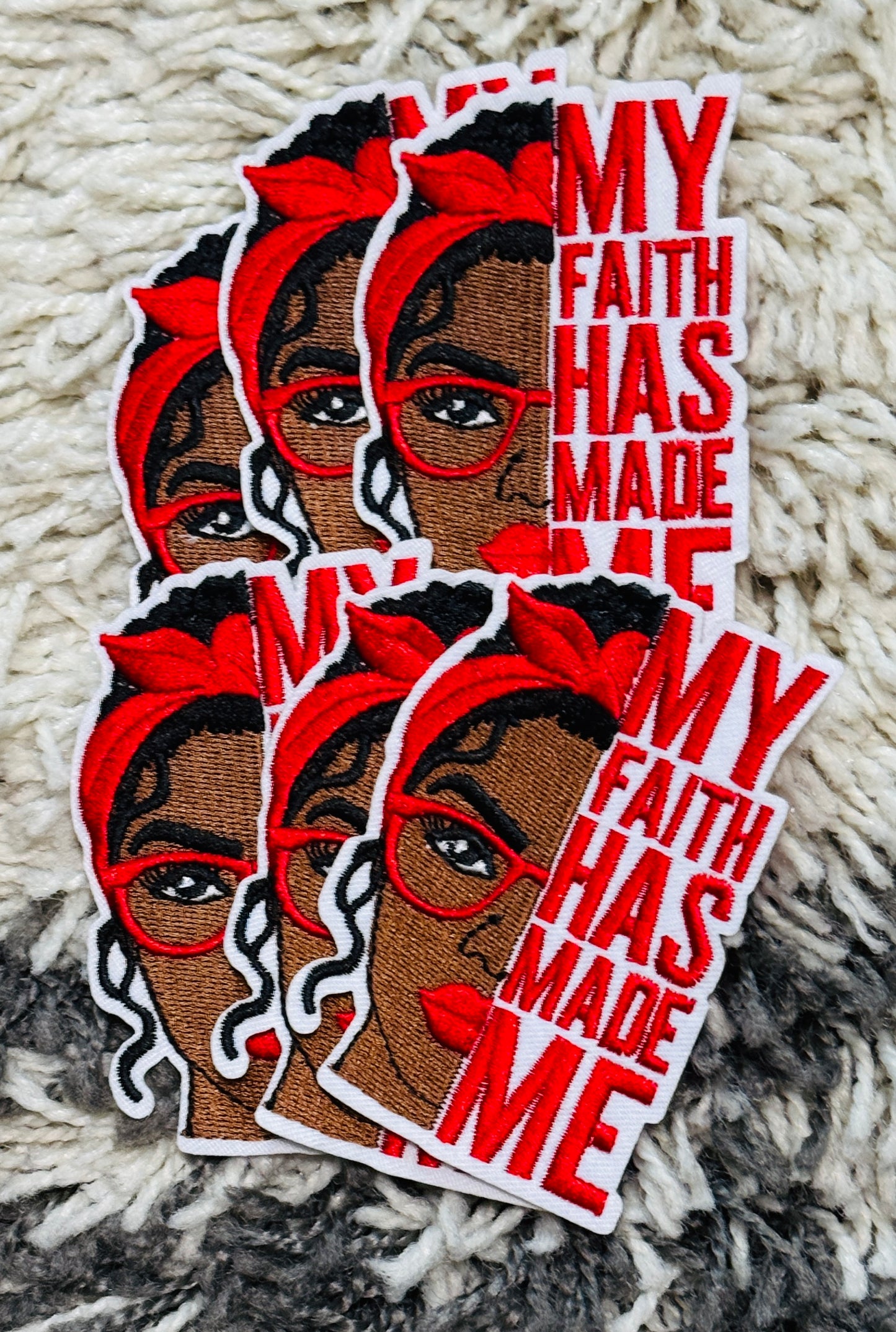 Embroidered Christian Patch | My Faith Has Made Me | Inspirational Bible Verse (Multiple Colors