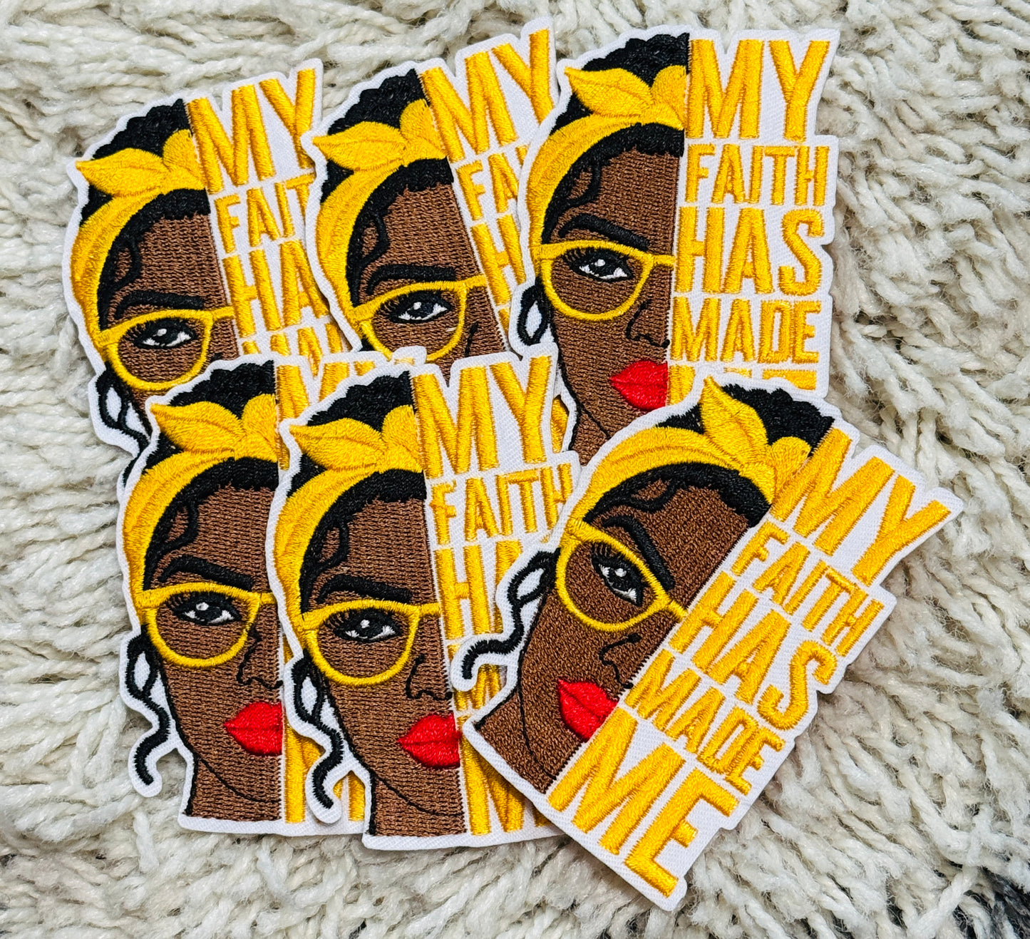 Embroidered Christian Patch | My Faith Has Made Me | Inspirational Bible Verse (Multiple Colors