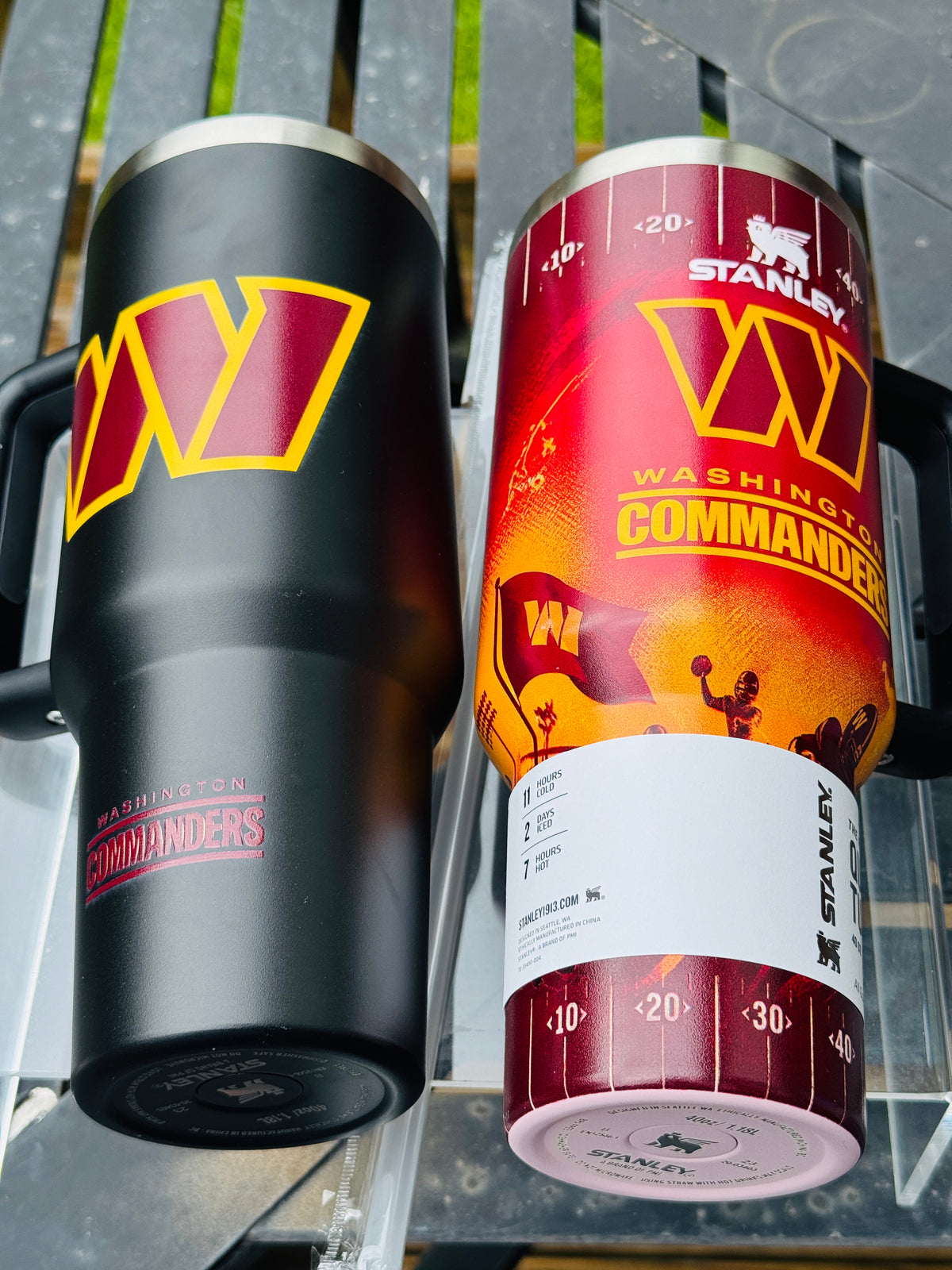 Washington 40 oz cup in two design choices