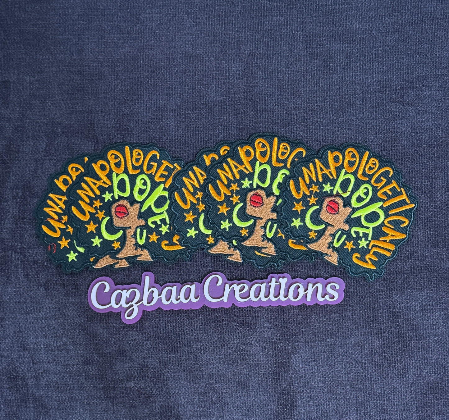 Unapologetically Afro woman embroidery patch, fun, black girl, melanated