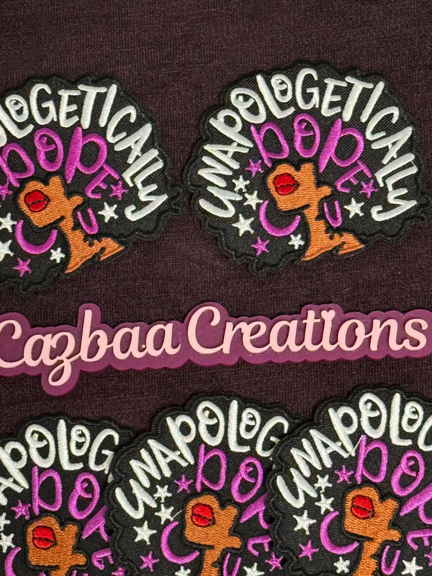 Unapologetically Afro woman embroidery patch, fun, black girl, melanated