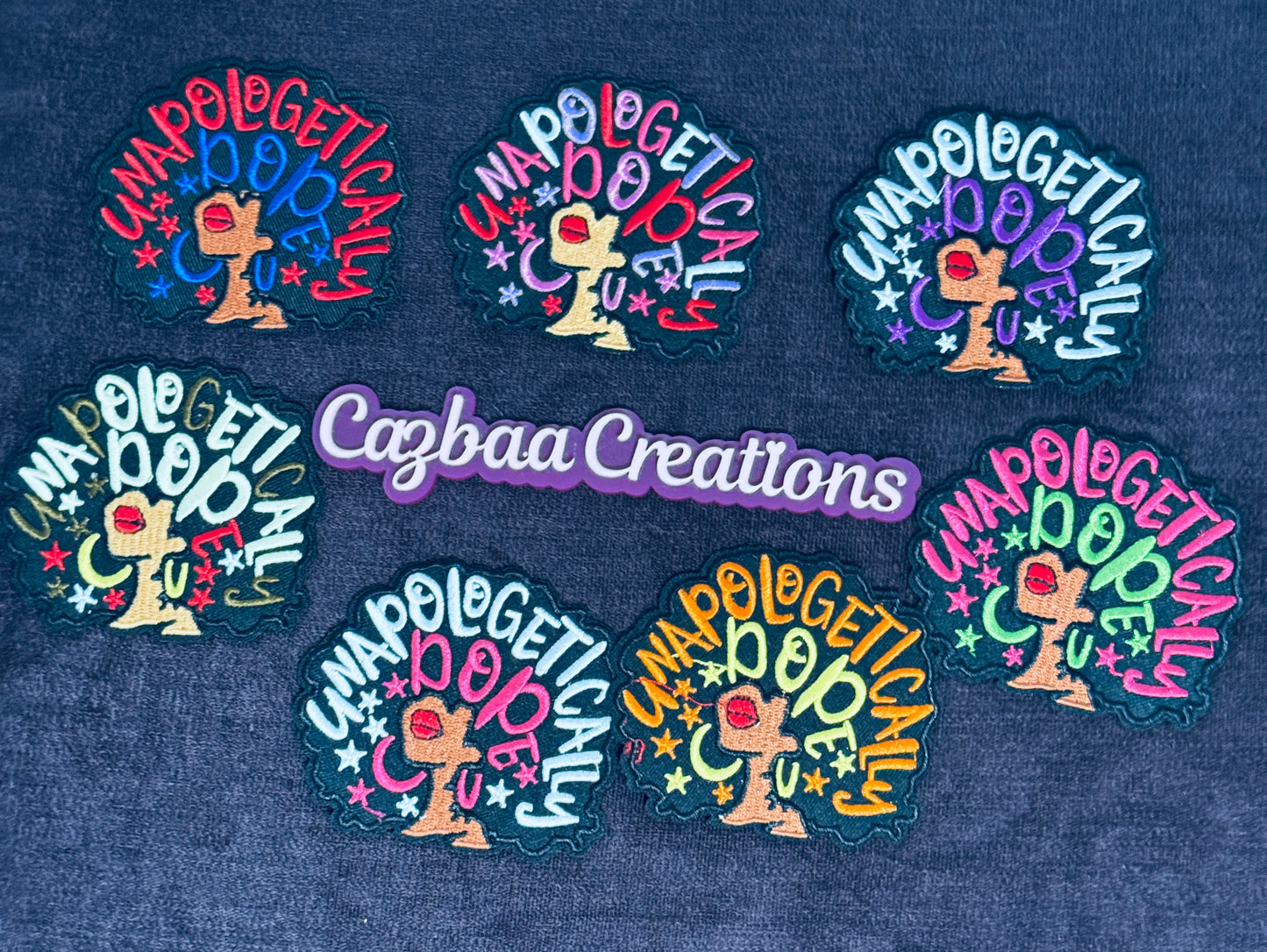 Unapologetically Afro woman embroidery patch, fun, black girl, melanated