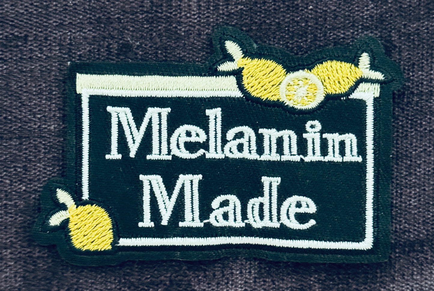 Melanin Made embroidery patch with lemons, fun, melanated