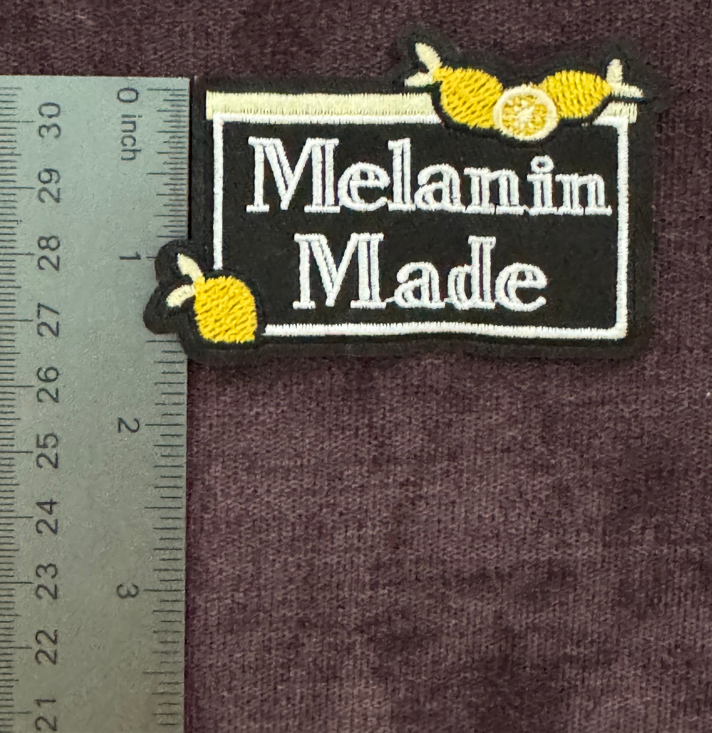 Melanin Made embroidery patch with lemons, fun, melanated