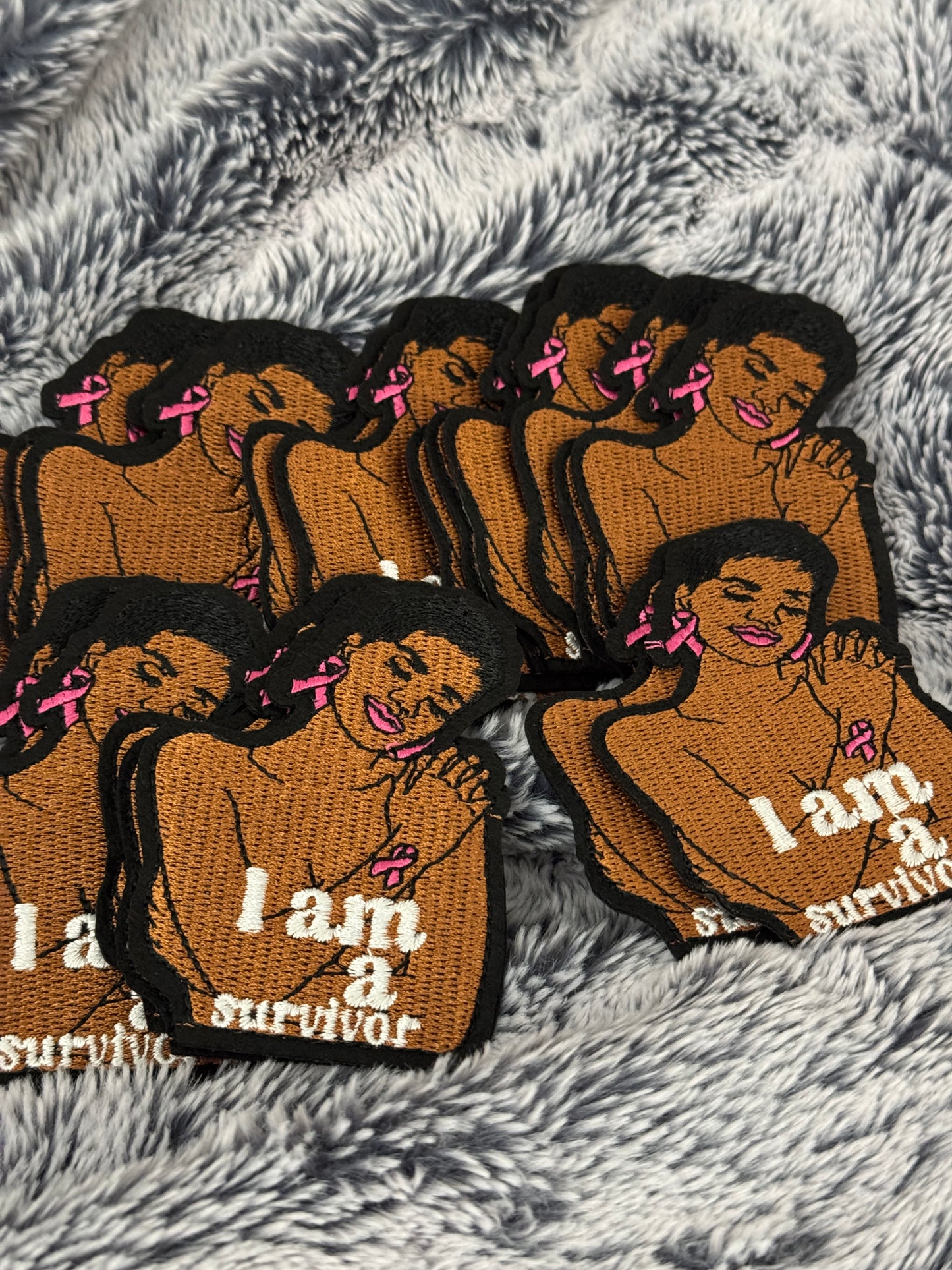I am a survivor African American lady embroidery patch
