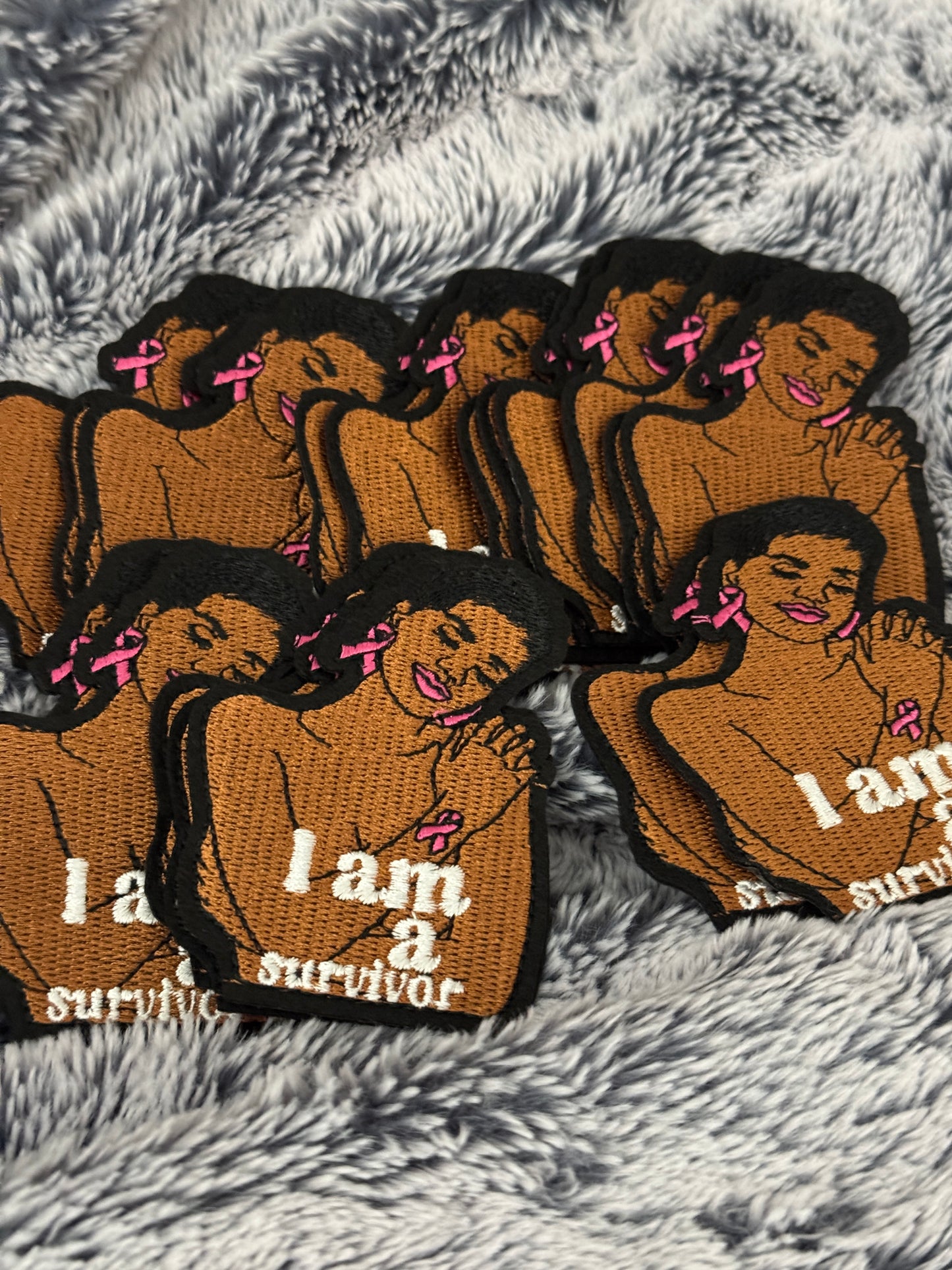 I am a survivor African American lady embroidery patch