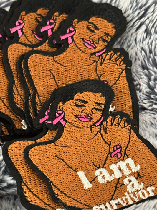I am a survivor African American lady embroidery patch
