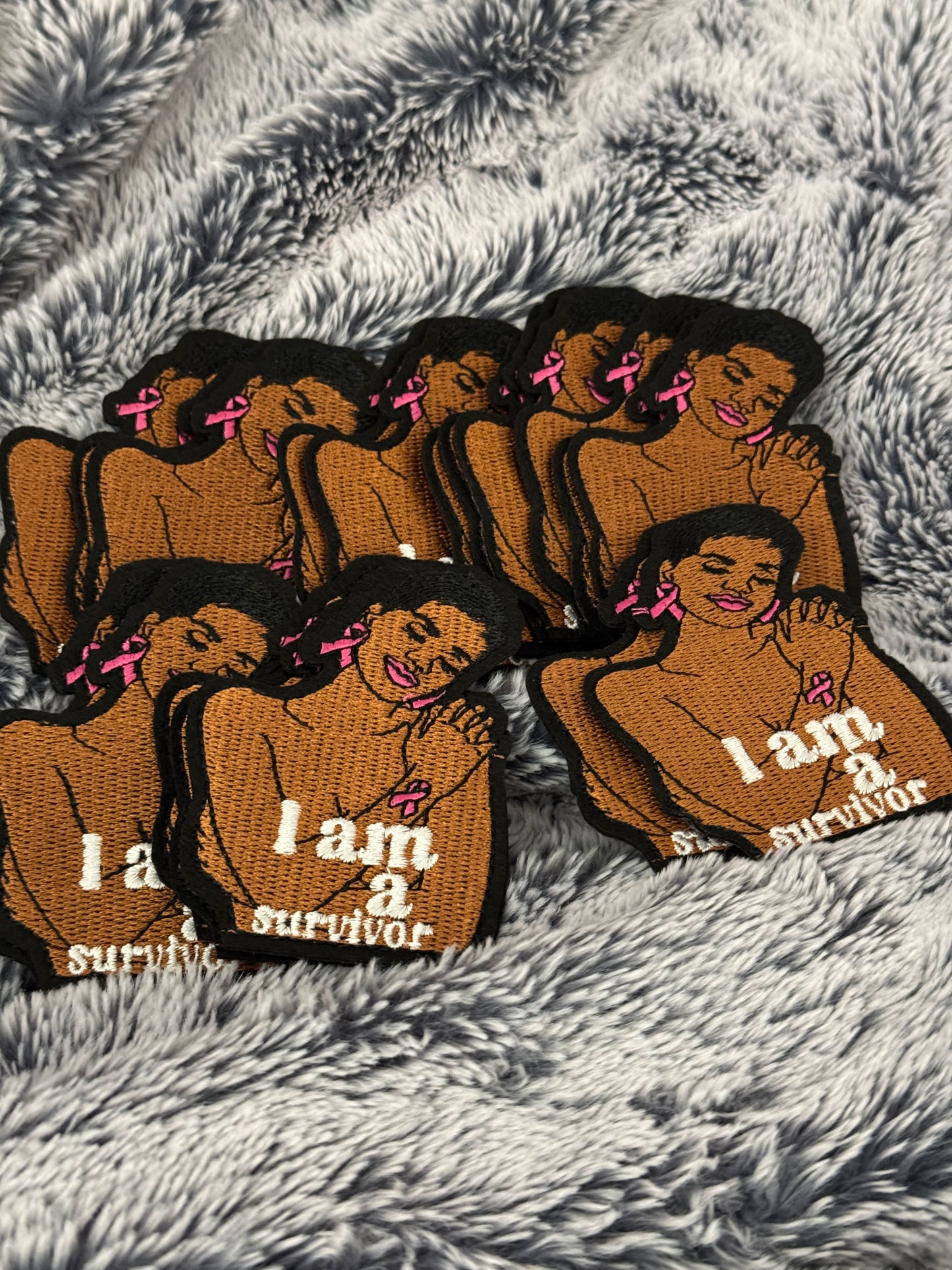 I am a survivor African American lady embroidery patch