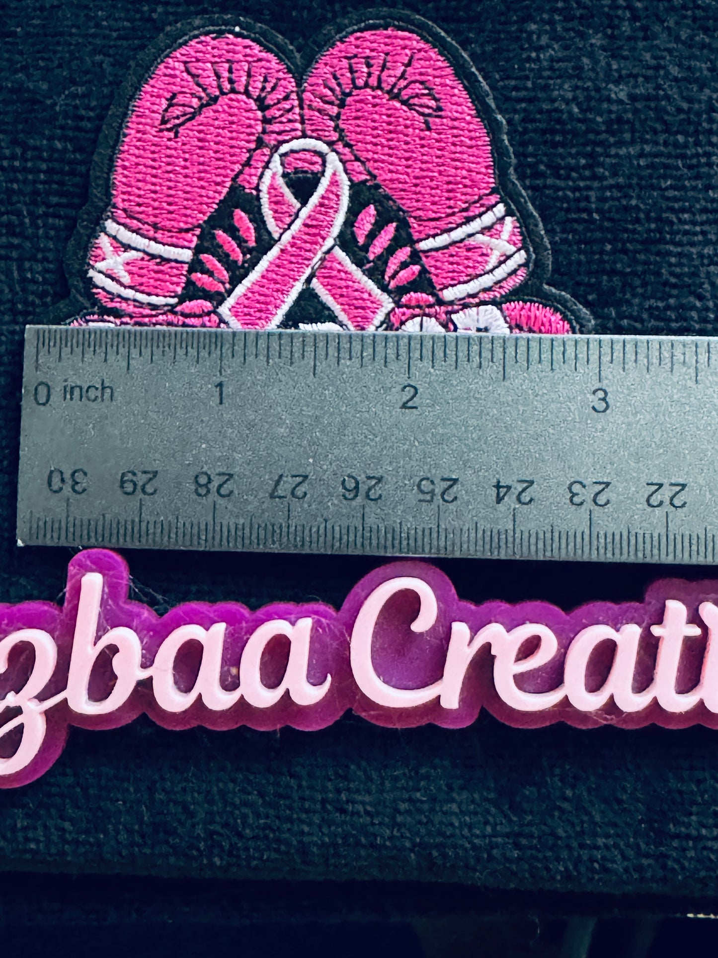 Warrior, Bring it on Pink embroidery patch, Cancer ribbon, Breast cancer patch